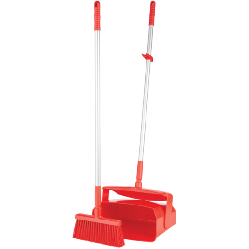 Sturdy Lobby Dustpan with Broom Set (1 Pack) - Ideal for Home, Office, and Commercial Cleaning