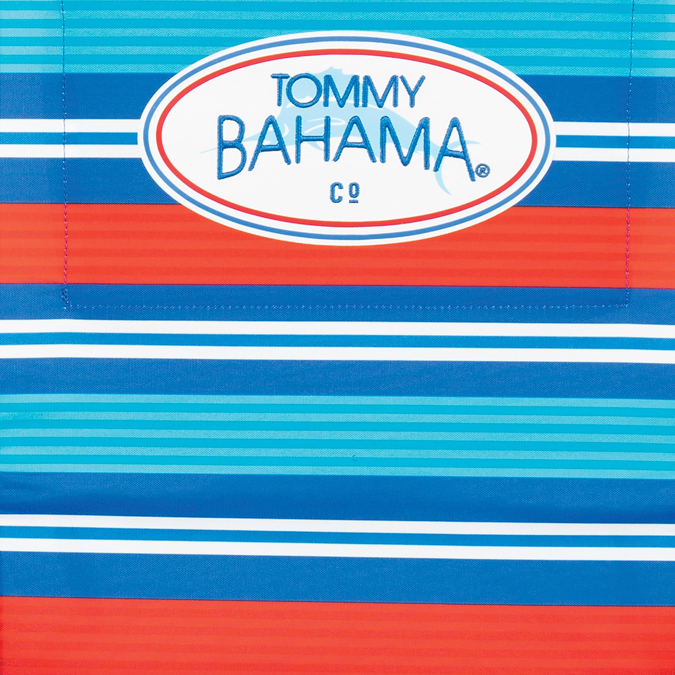 Tommy Bahama 2-Pack 5-Position Reclining Beach Chairs with Built-in Cooler, Storage Pouch & Towel Bar - Red White Blue Stripe | Perfect for Poolside Relaxation, Backyard Lounging & Beach Vacations