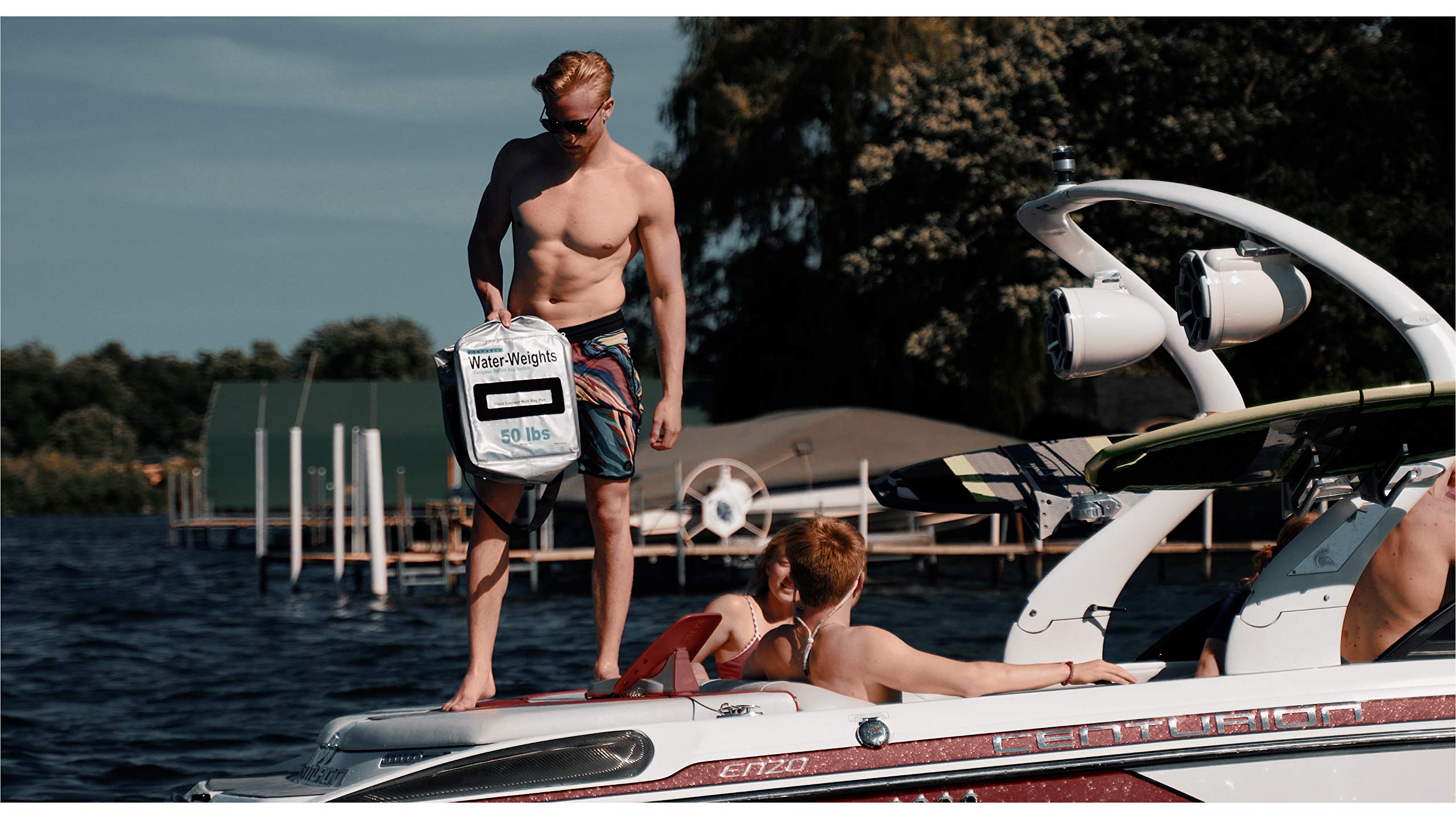Tidal Wake Water-Weights Ballast Bags - 4 Pack (200 lbs Total Capacity), Portable Wakeboard Ballast System, No Pump Needed, Fast Fill & Drain - Perfect for Wakeboarding, Surfing & Water Sports