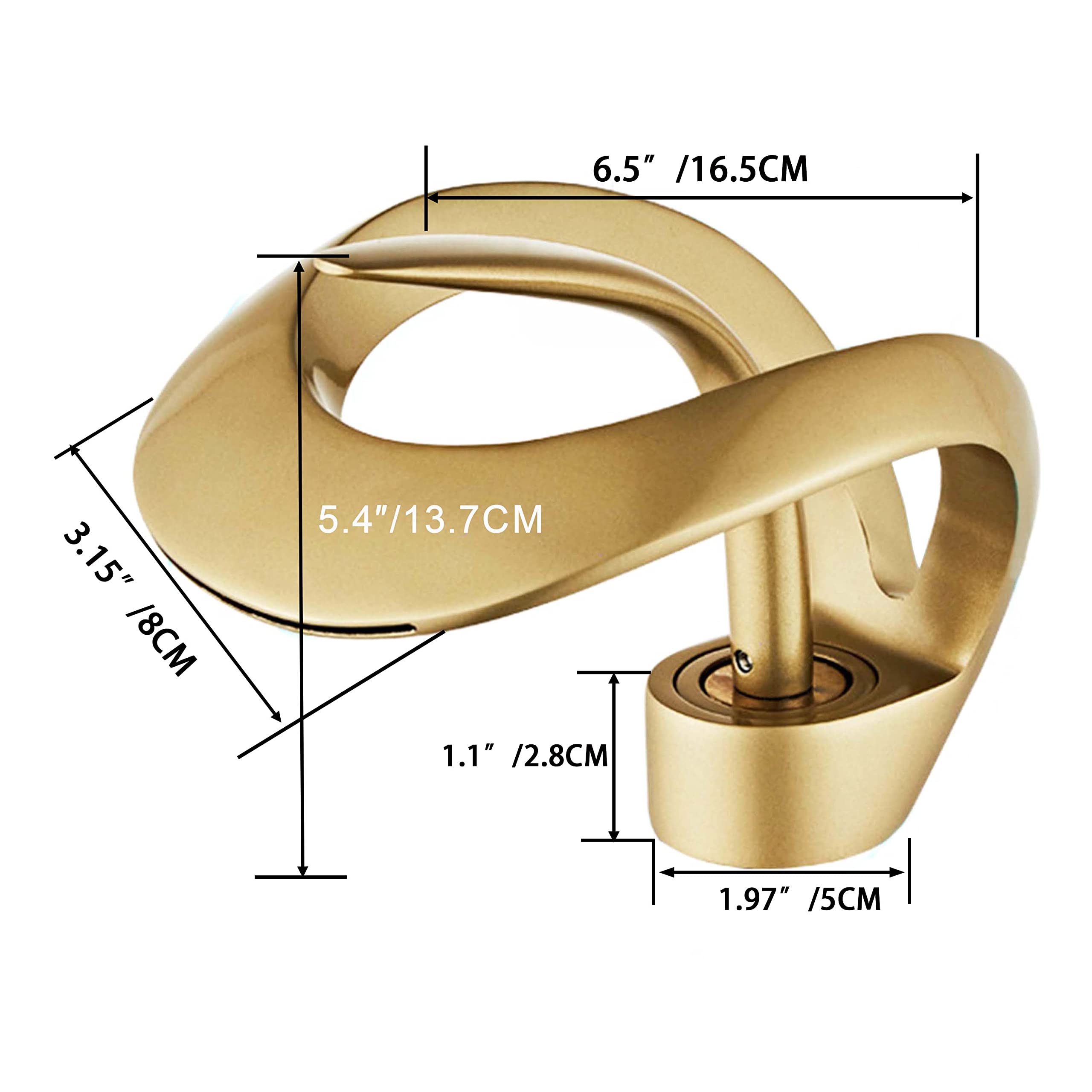 Elegant Brass Waterfall Bathroom Faucet - Brushed Gold for Vanity Sink