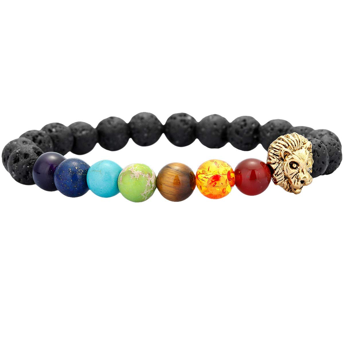 Natural Lava Rock Beads Bracelet for Men & Women - 8mm Chakra Healing Stone Bracelet with Aromatherapy Essential Oil Diffuser - Perfect for Yoga, Meditation & Spiritual Wellness