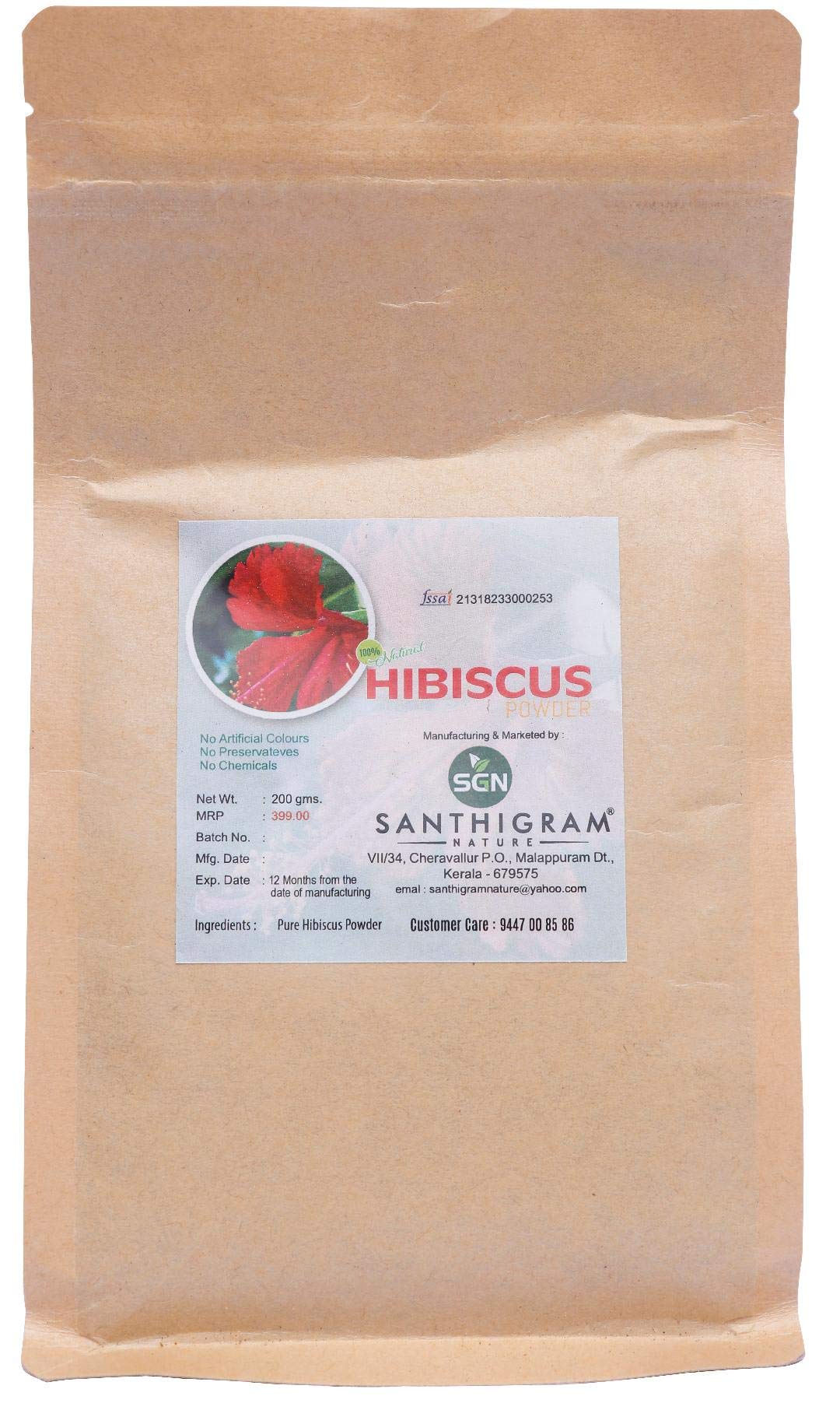 Organic Hibiscus Powder for Hair & Skin Care - 200g | Natural Hair Growth & Glowing Skin Solution | Perfect for DIY Beauty Masks & Hair Treatments