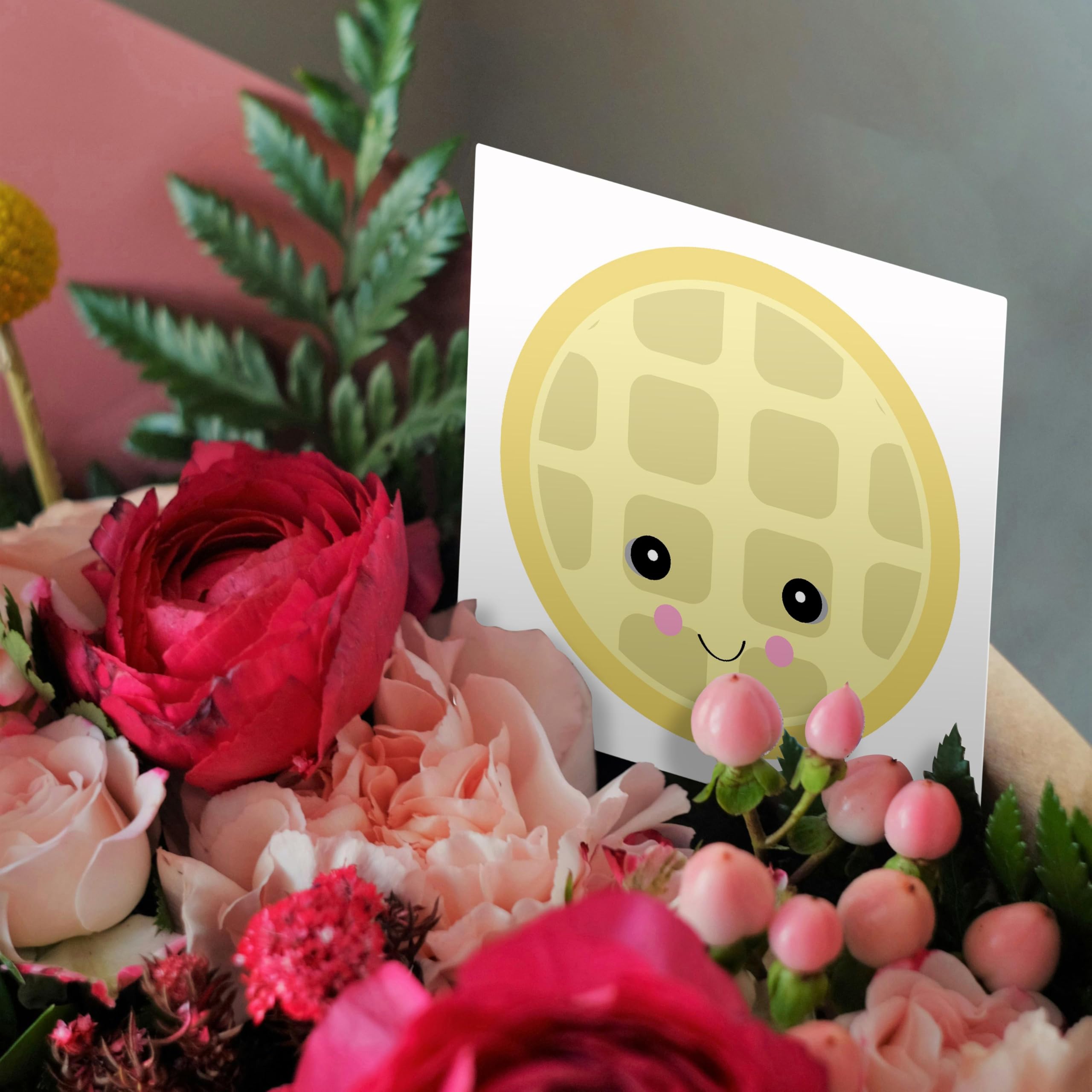 Kawaii Waffle Greeting Card - Cute Birthday Card with Adorable Kawaii Design - Perfect for Birthdays, Thank You Notes & Special Occasions