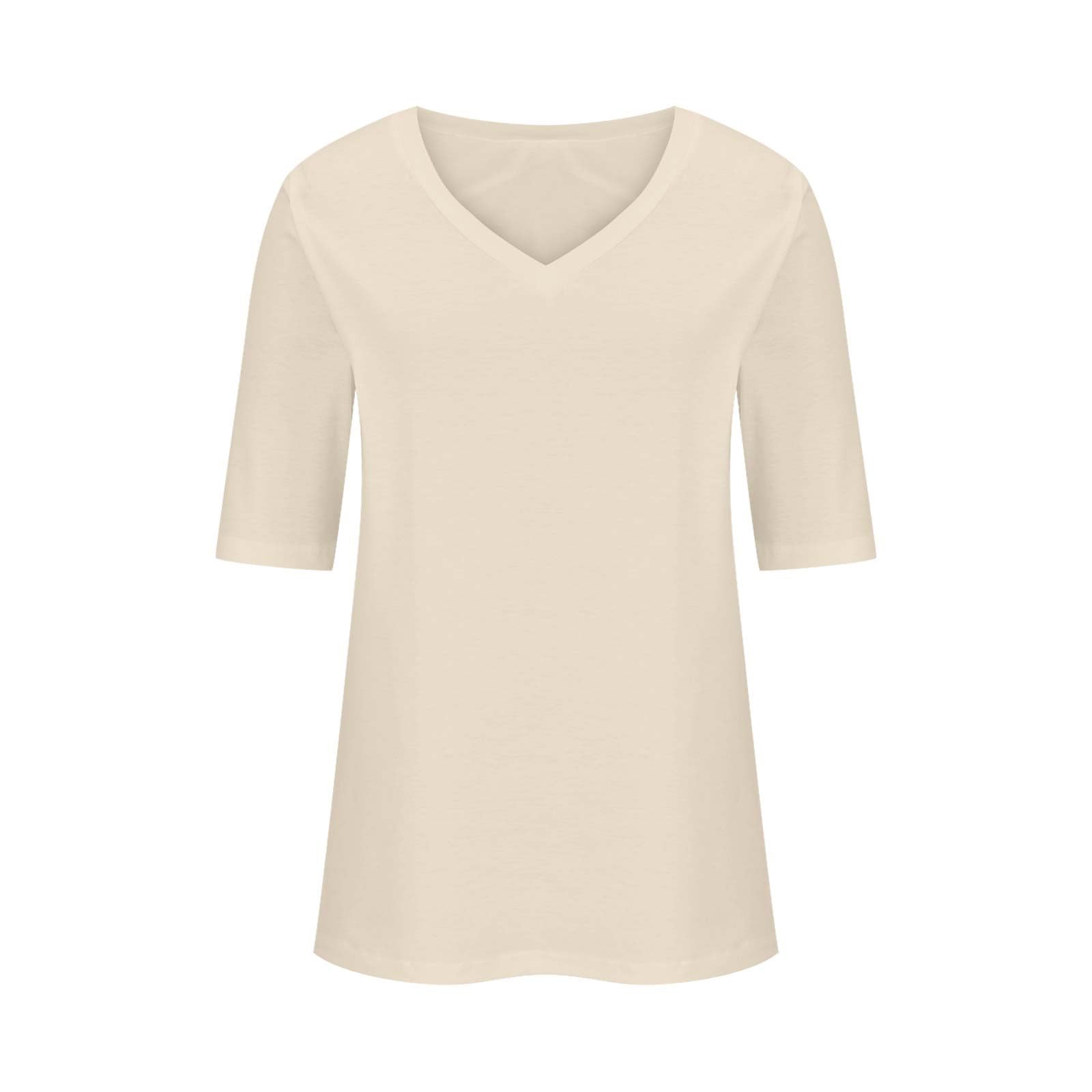 Women's Loose V-Neck T-Shirt - Plus Size Casual Blouse for Summer 2024 | Office & Outings