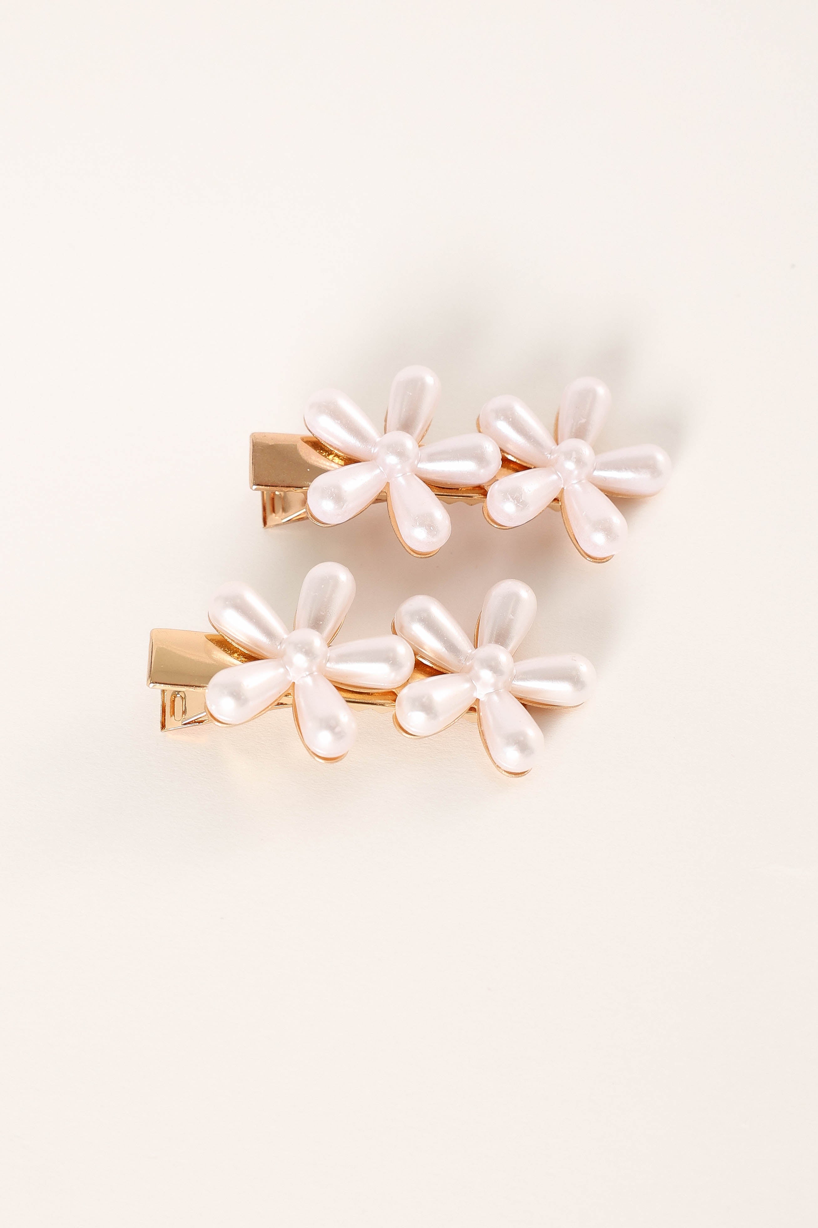 Blossom 2 Pack Gold Pearl Hair Clips for Women - Elegant Hair Accessories for Bridal, Prom, Party & Everyday Wear