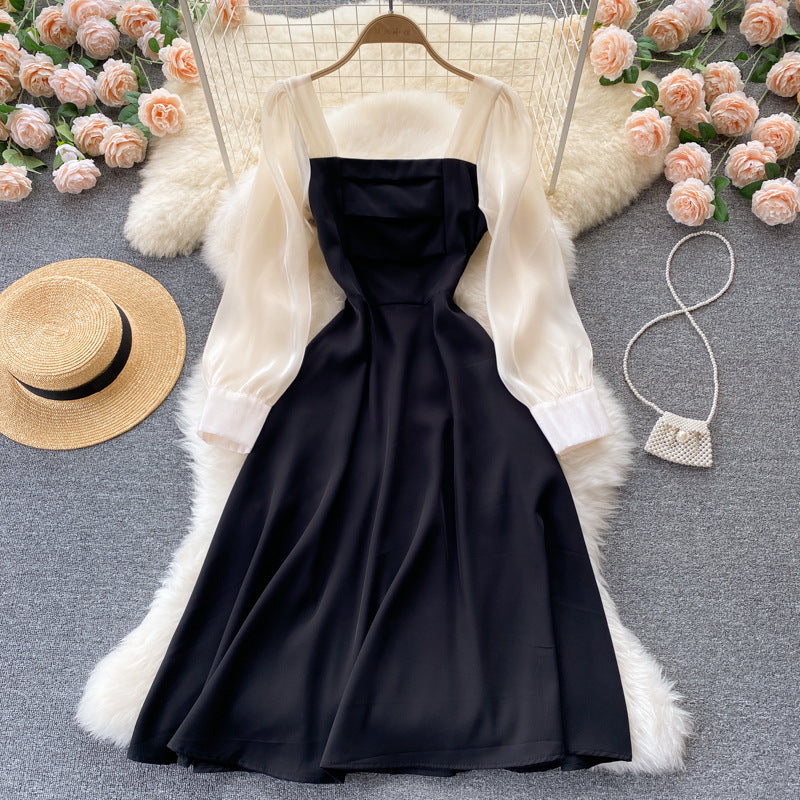 Vintage French Satin Black Dress for Women - Elegant 1920s Style Evening Gown | Perfect for Cocktail Parties, Weddings & Formal Events