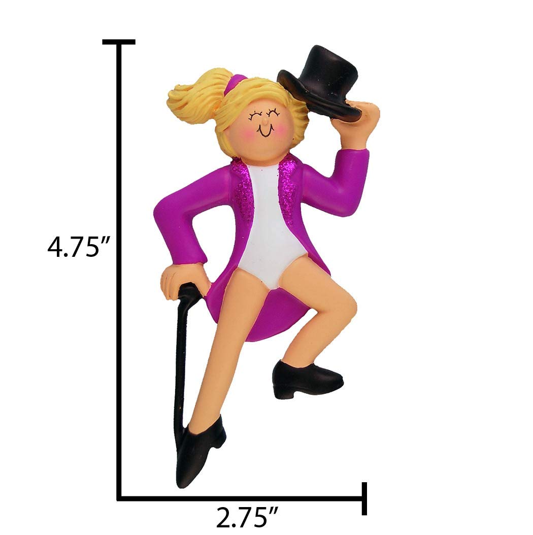 2024 Personalized Blonde Dancer Ornament - Tap Dance Christmas Tree Decor, Workout Gift for Girls, Festive Dance Teacher Keepsake by Elves for Holiday Celebrations & Home Decor