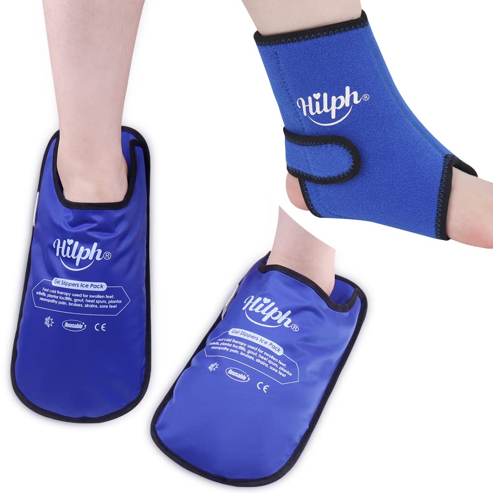 Best Foot Ice Pack Slippers & Ankle Ice Wrap Bundle - Soothing Relief for Plantar Fasciitis, Swelling & Post-Surgery Recovery | Perfect for Athletes, Runners & Injury Recovery at Home