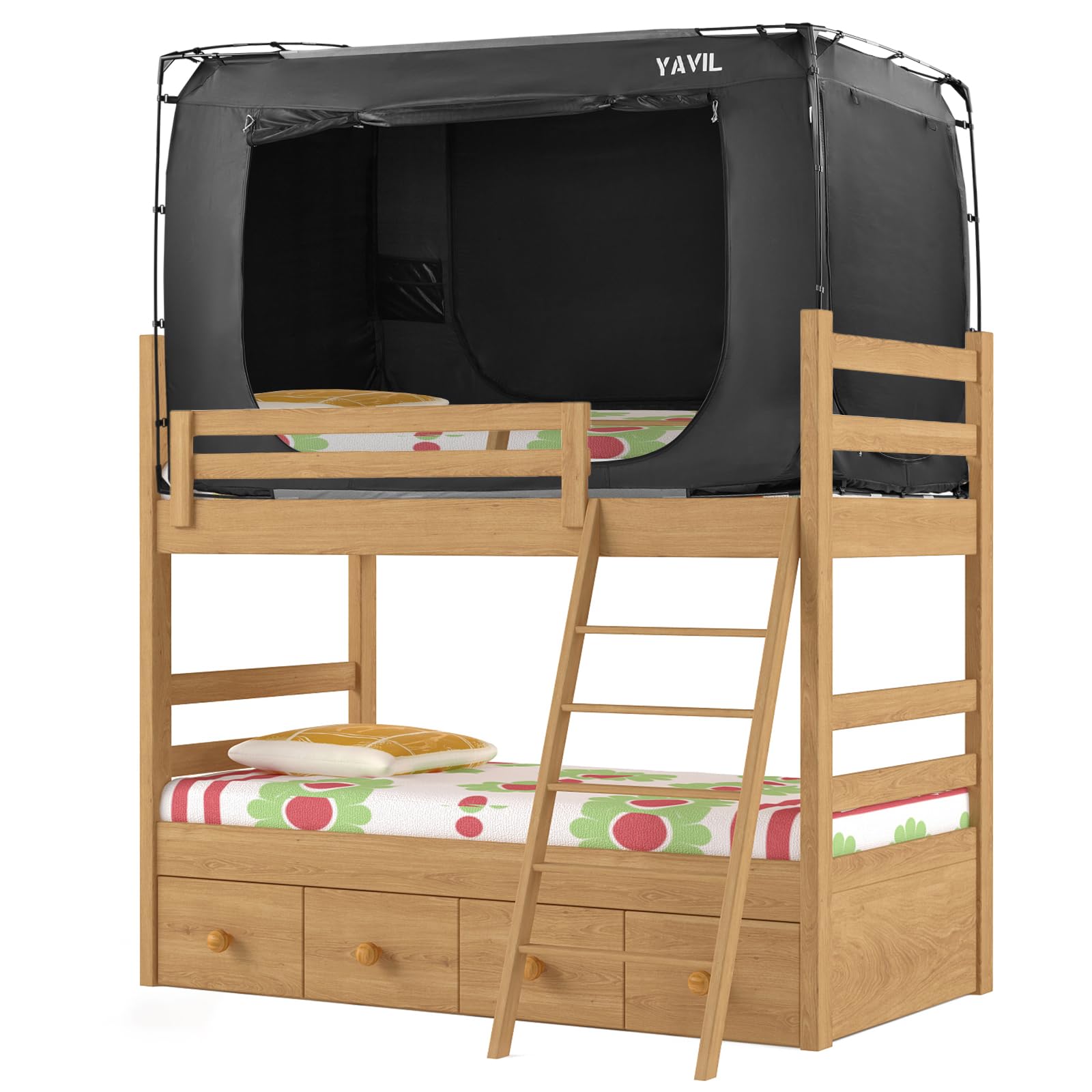 **Portable Bed Tent Canopy for Twin & Bunk Beds - 93% Blackout, Breathable Privacy Sleeping Space with 3 Doors - Indoor Use for Kids & Adults (Mattress Not Included) - Perfect for Camping, Sleepovers & Privacy at Home**