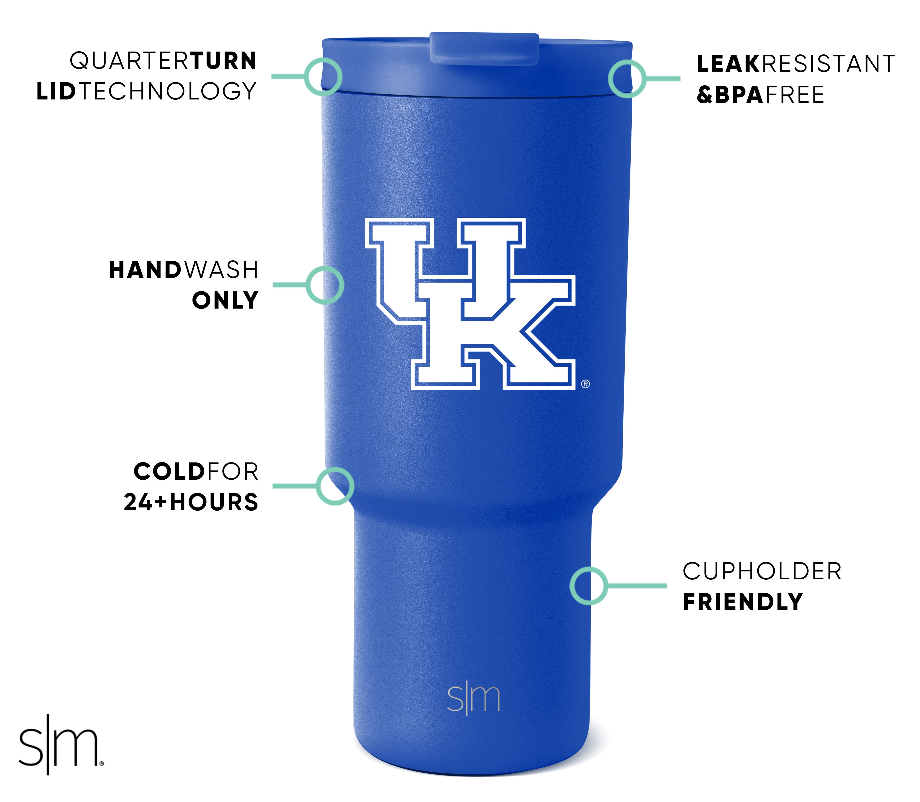 Collegiate Trek Tumbler - Insulated Stainless Steel Water Bottle with Lid & Straw - Perfect for Hiking, Gym & Campus Life