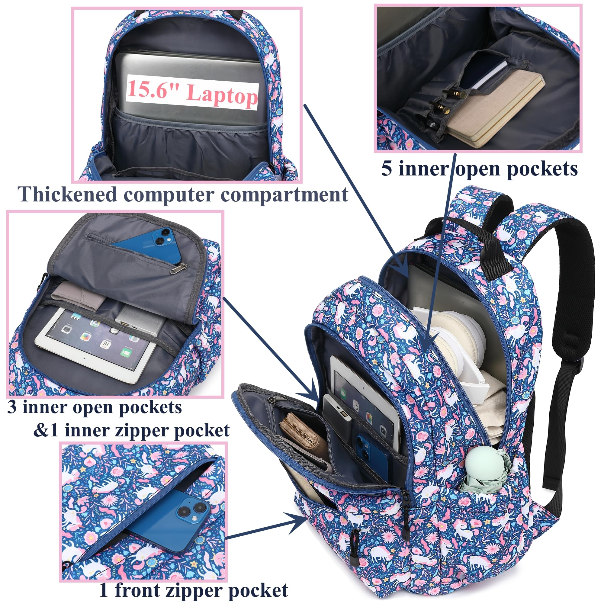 Cute Kawaii Laptop Backpack for Girls, Boys & Women - Lightweight School Backpack, College Bookbag, Travel Backpack for Kids & Teens - Perfect for School, Work, Travel & Daily Commute