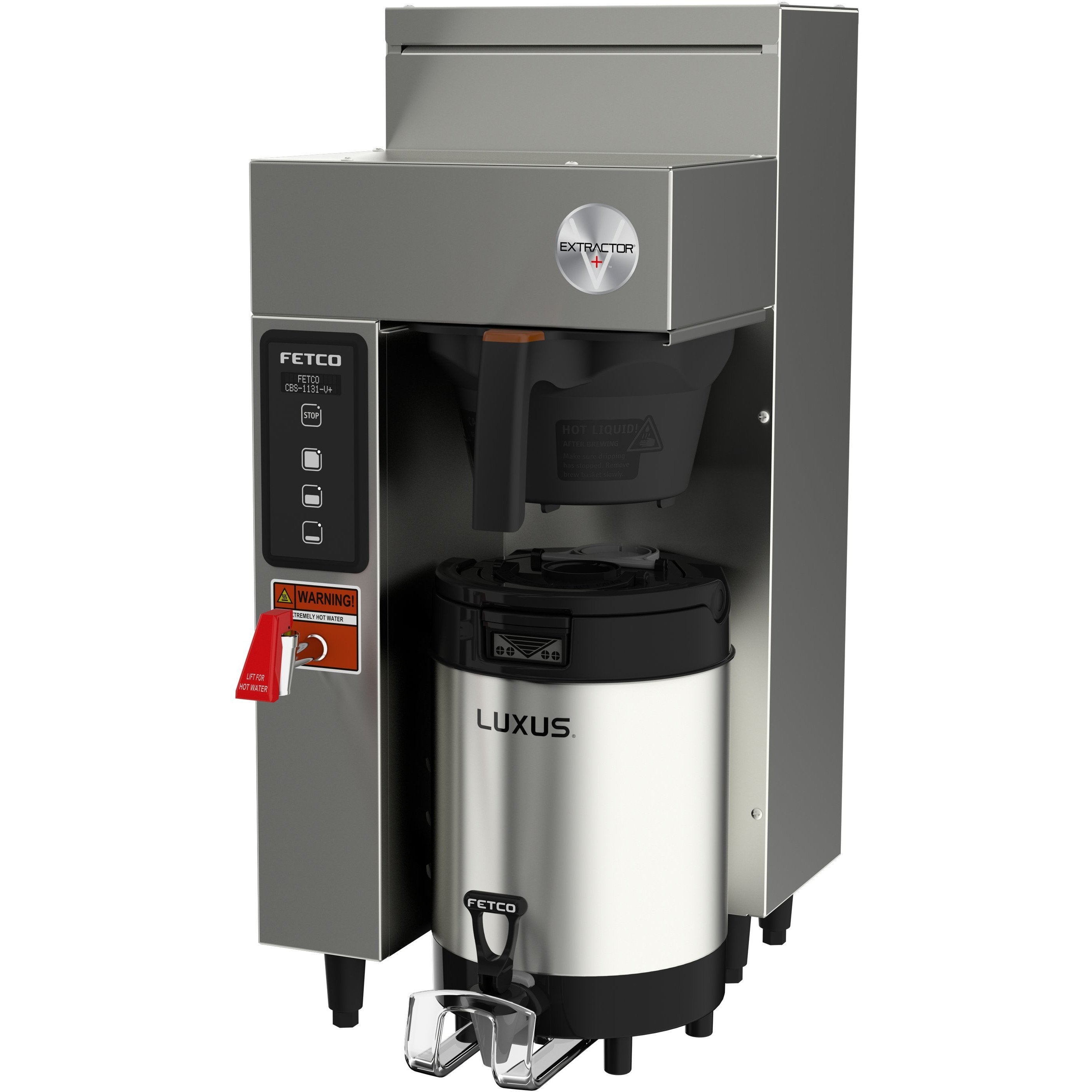 Fetco CBS 1131 V+ Single Cup Coffee Brewer - 1.5 kW, 100-120V Commercial Coffee Machine (Model E113153) for Offices, Cafes & Restaurants