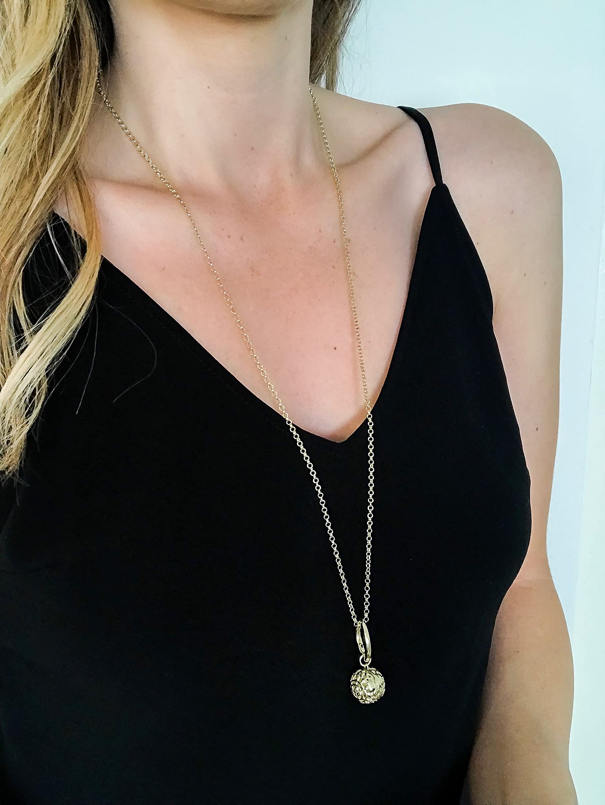 Lisa Hoffman Fragrance Necklace for Women - Boho Charm Catcher Necklace with Scented Beads, 30 Inch Rolo Chain Perfume Jewelry | Perfect for Date Nights, Weddings & Everyday Wear