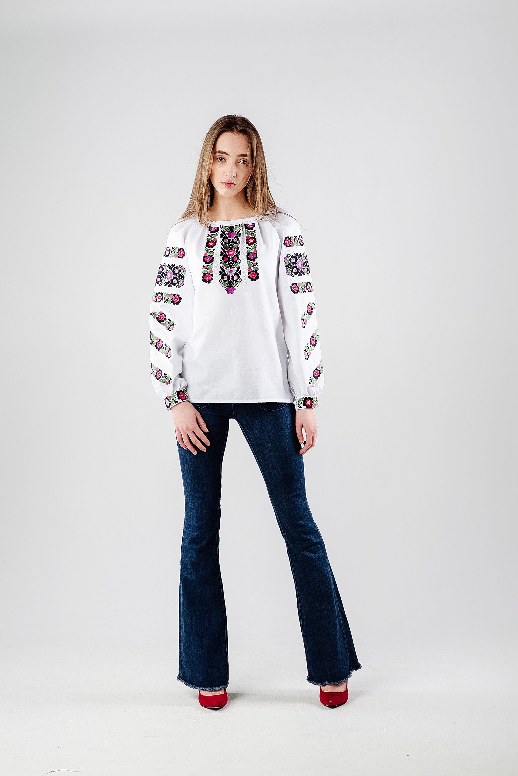 Embroidered Ukrainian Folk Blouse - 100% Natural Cotton Traditional Ethnic Top for Women | Perfect for Cultural Events, Festivals & Boho Fashion