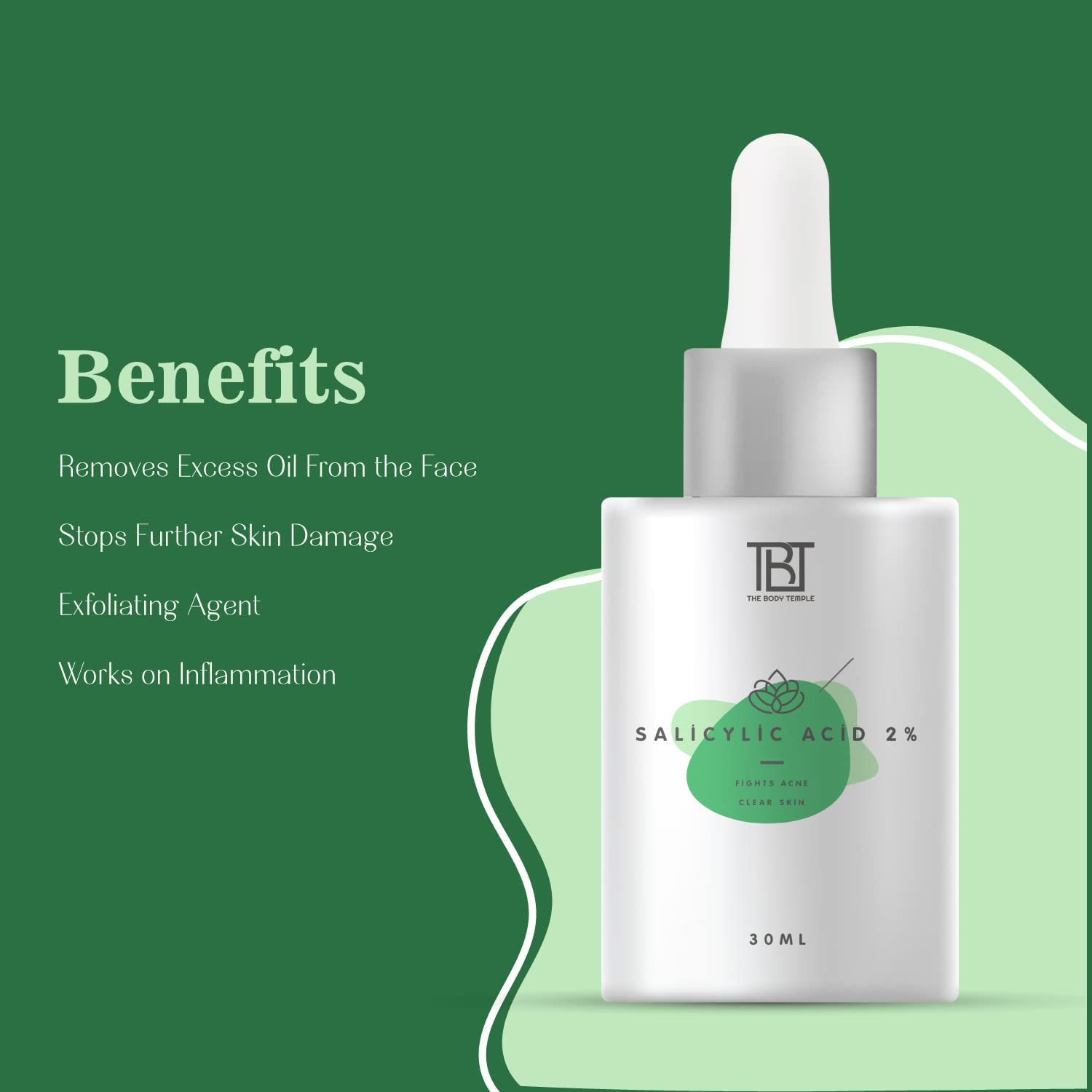 Sheltr 2% Salicylic Acid Face Serum for Acne & Oily Skin - Reduces Blackheads & Pigmentation - Unisex Skincare (30ml) - Perfect for Daily Acne Treatment & Pore Refining