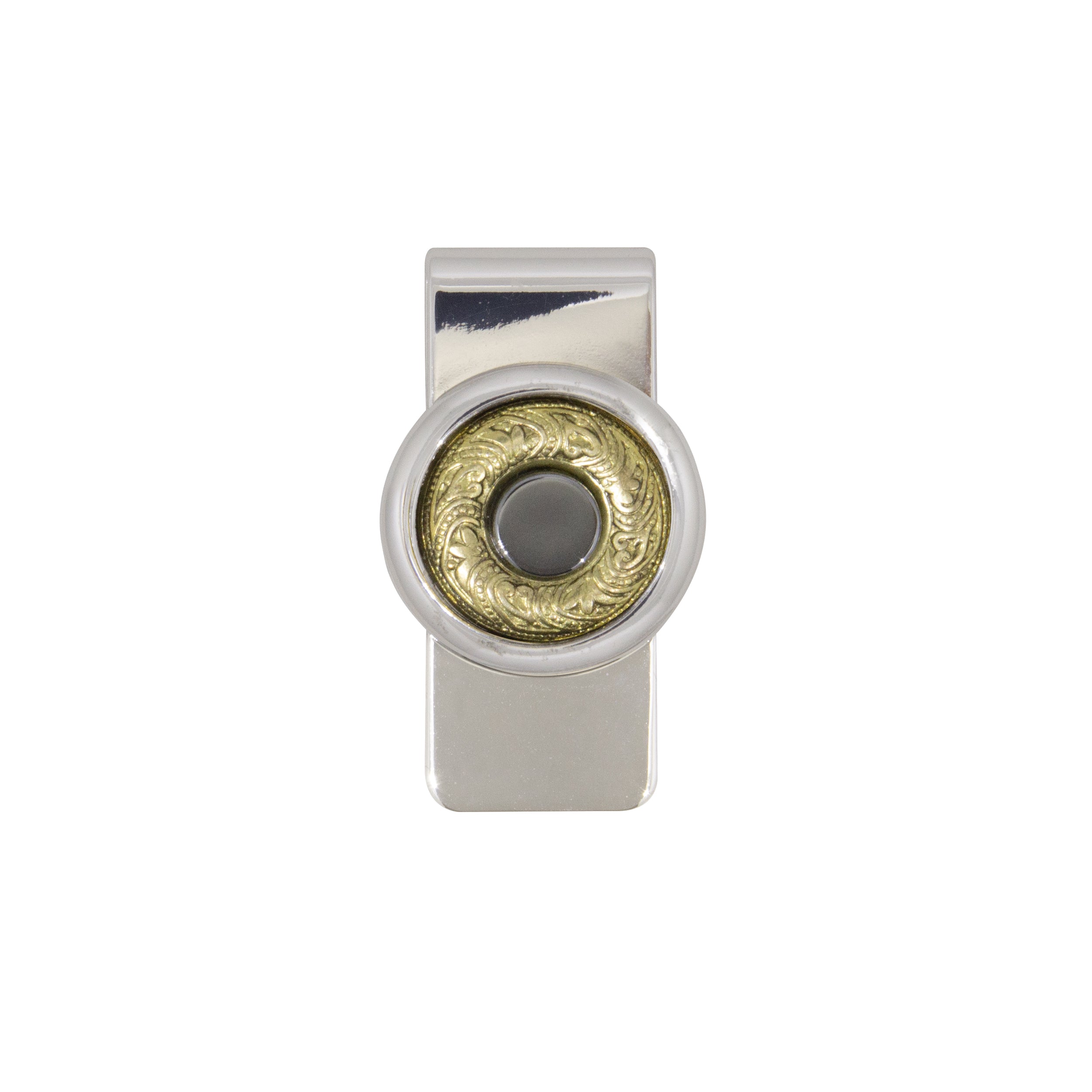 1928 Vintage Hematite Stone Gold Overlay Silver Money Clip - Stylish Gift for Men, Perfect for Cash & Credit Cards - Ideal for Business, Travel, and Everyday Use