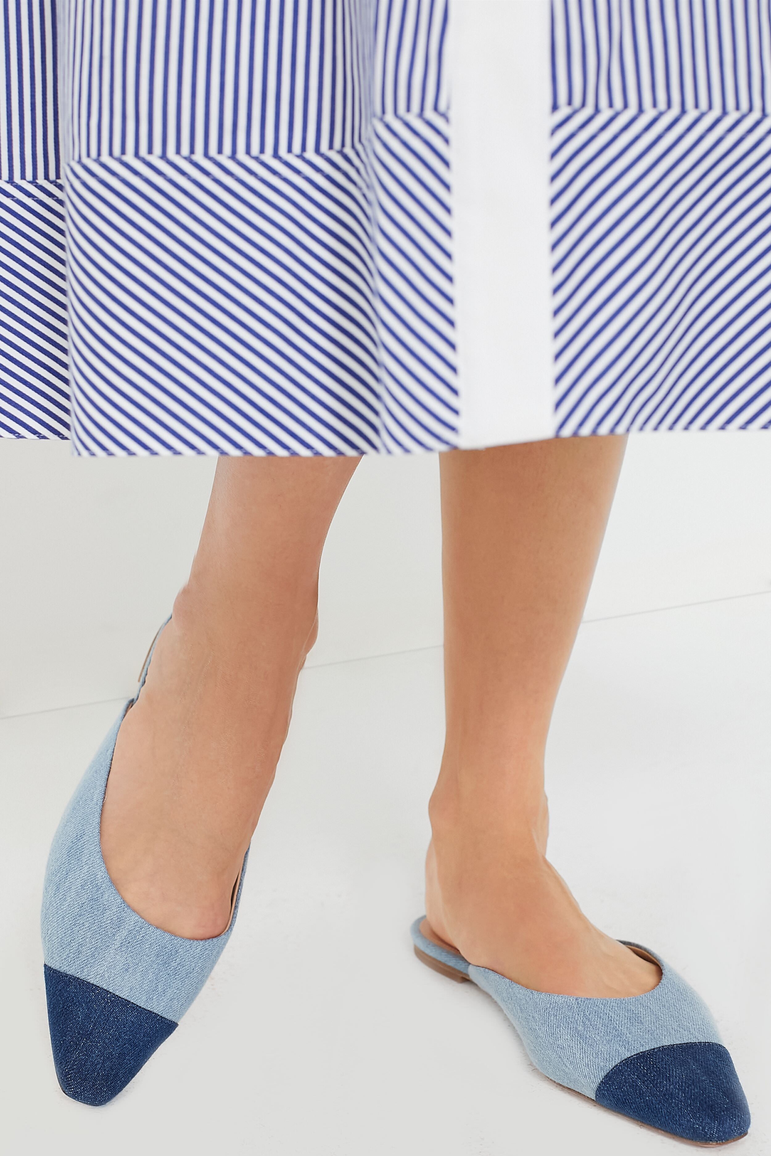 Blue Multi Carlotta Flats - Women's Comfortable Ballet Shoes for Work & Casual Wear | Perfect for Office, Walking & Everyday Use