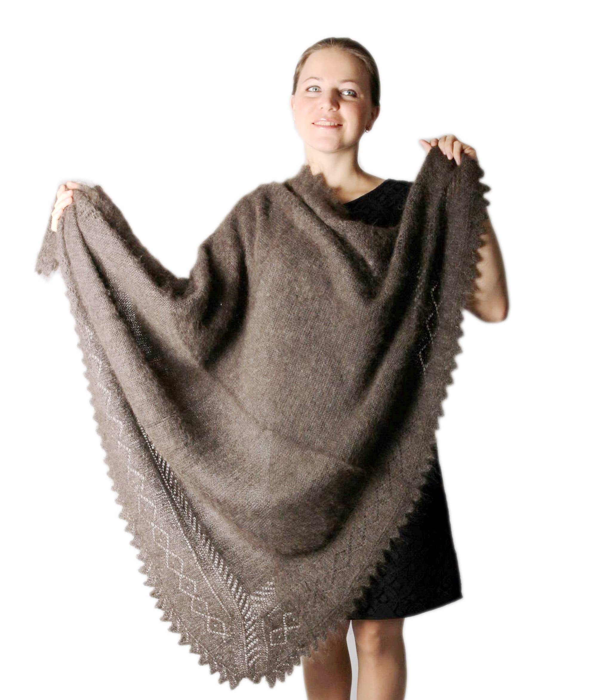 Elegant Silver Shawls for Women - Soft Wool Knit Wrap Cape, Perfect Gift for Mom & Grandmother - Ideal for Prayer, Church & Special Occasions