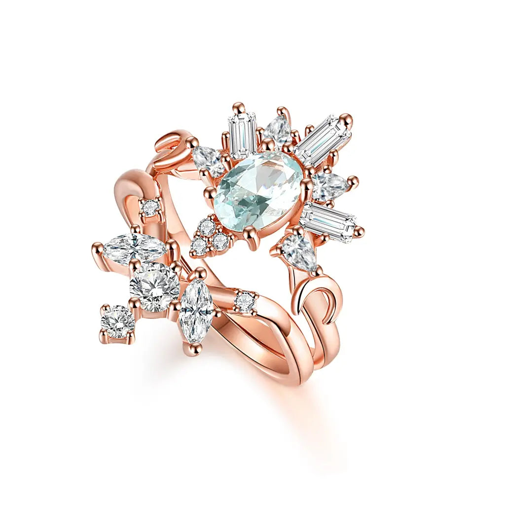 Victoria Ring Set - Elegant Stackable Rings for Women, Minimalist Dainty Jewelry Gift for Her, Perfect for Everyday Wear & Special Occasions