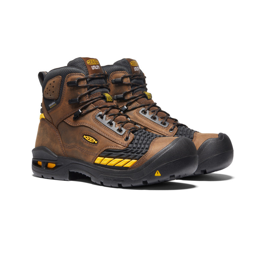 Men's Troy 6 Waterproof Work Boots with Carbon Toe - Dark Earth/Black - Durable Safety Shoes for Construction, Hiking & Outdoor Work