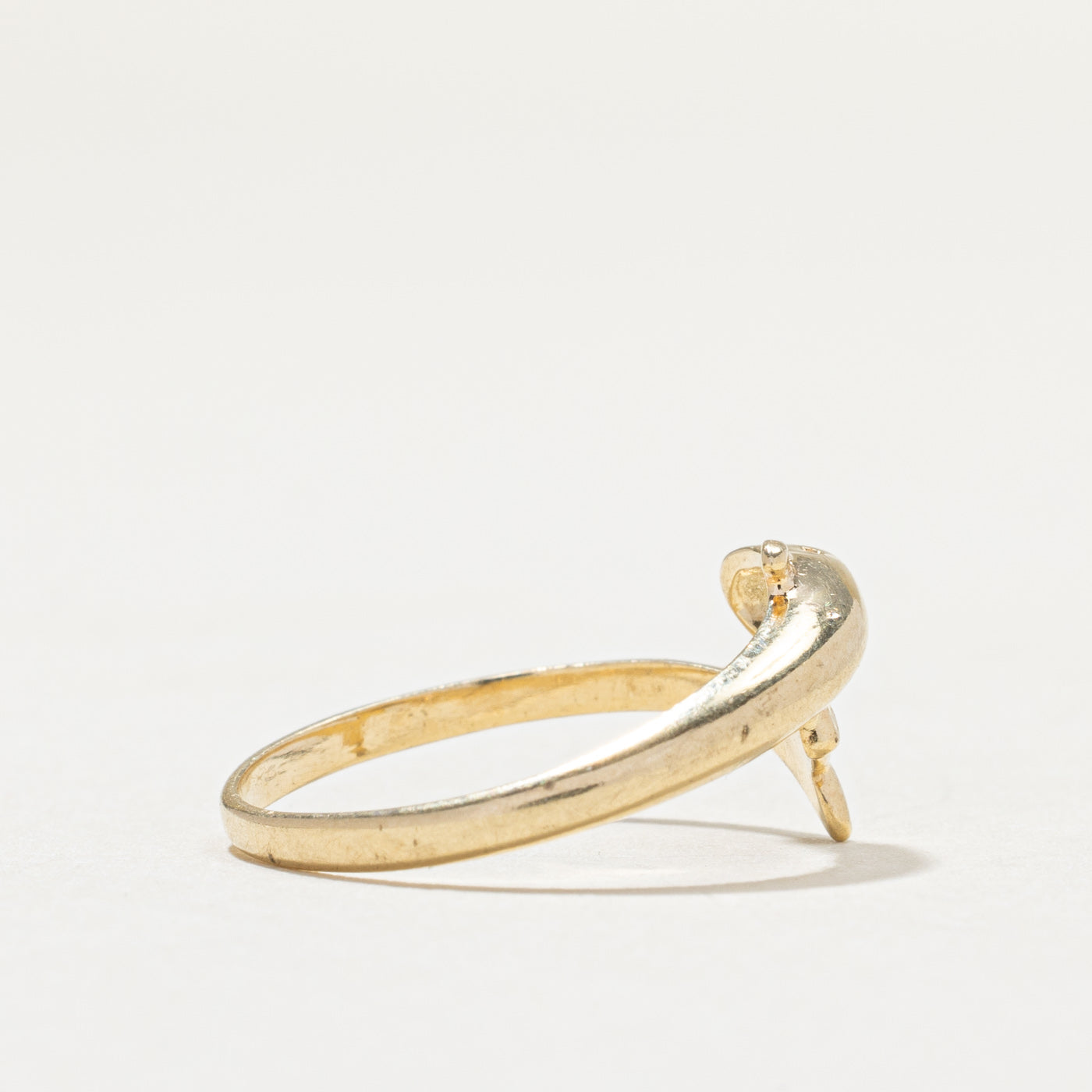 14K Yellow Gold Dolphin Bypass Ring - Size 5.75 | Elegant Ocean-Themed Jewelry for Women, Perfect Gift for Beach Lovers & Marine Life Enthusiasts