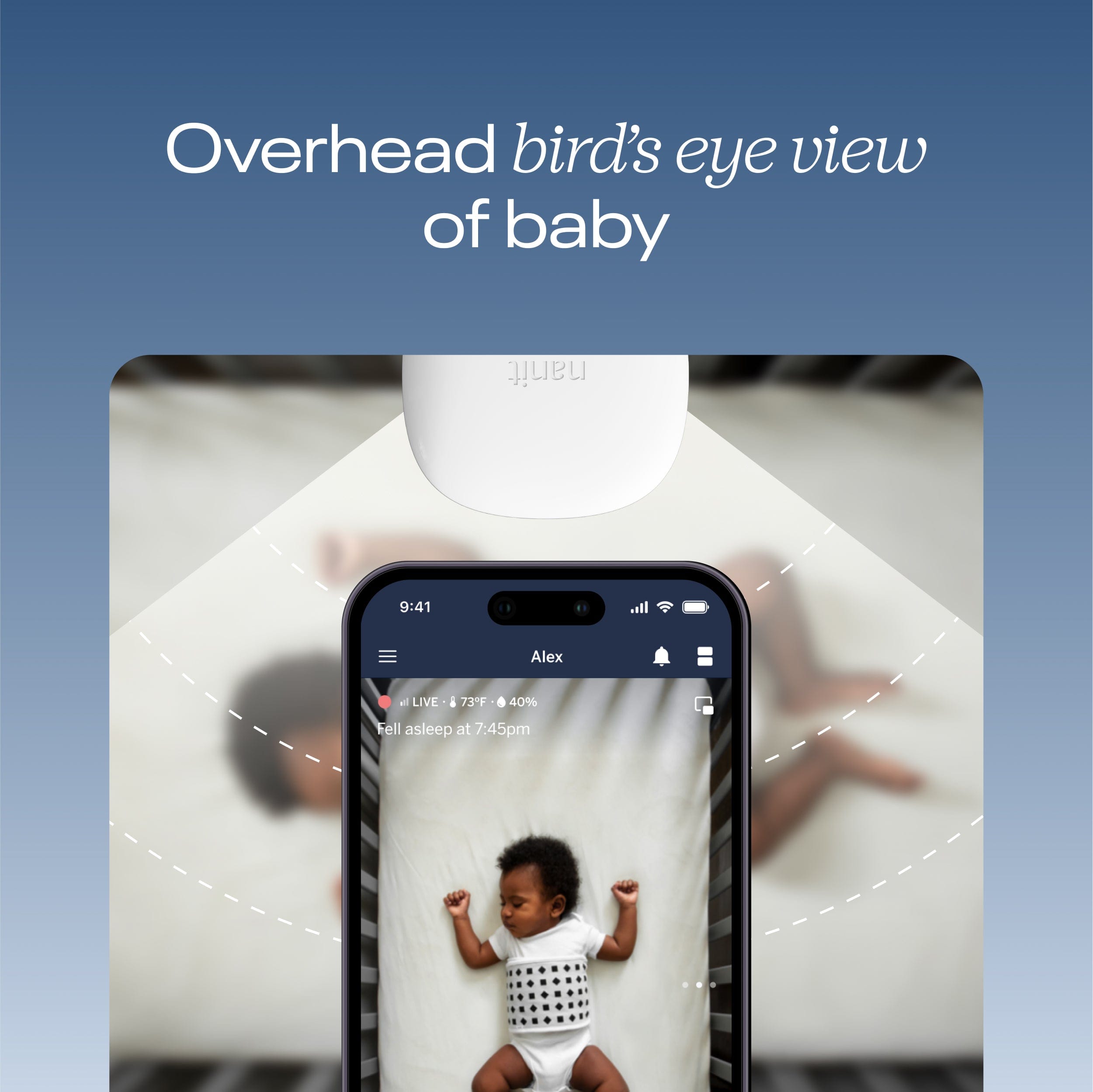 Nanit Pro Smart Baby Monitor with Wall Mount - HD Video, Night Vision & Sleep Tracking for Newborns & Toddlers - Perfect for Nursery, Bedroom & Travel