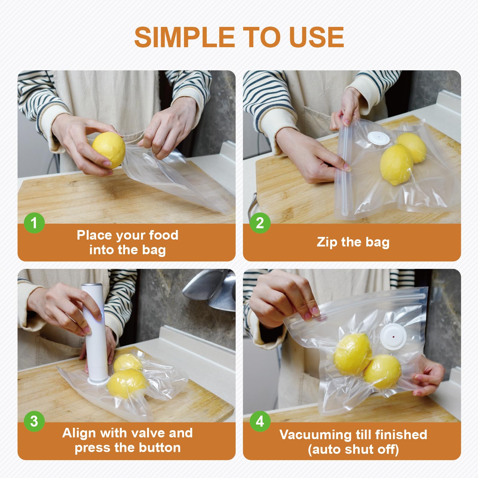 Portable Cordless Vacuum Sealer for Food Storage - Handheld Food Saver Machine with 12 Reusable Bags | Compact for Meat, Vegetables, Travel, Camping & Kitchen | Perfect for Meal Prep, Sous Vide & Extending Shelf Life