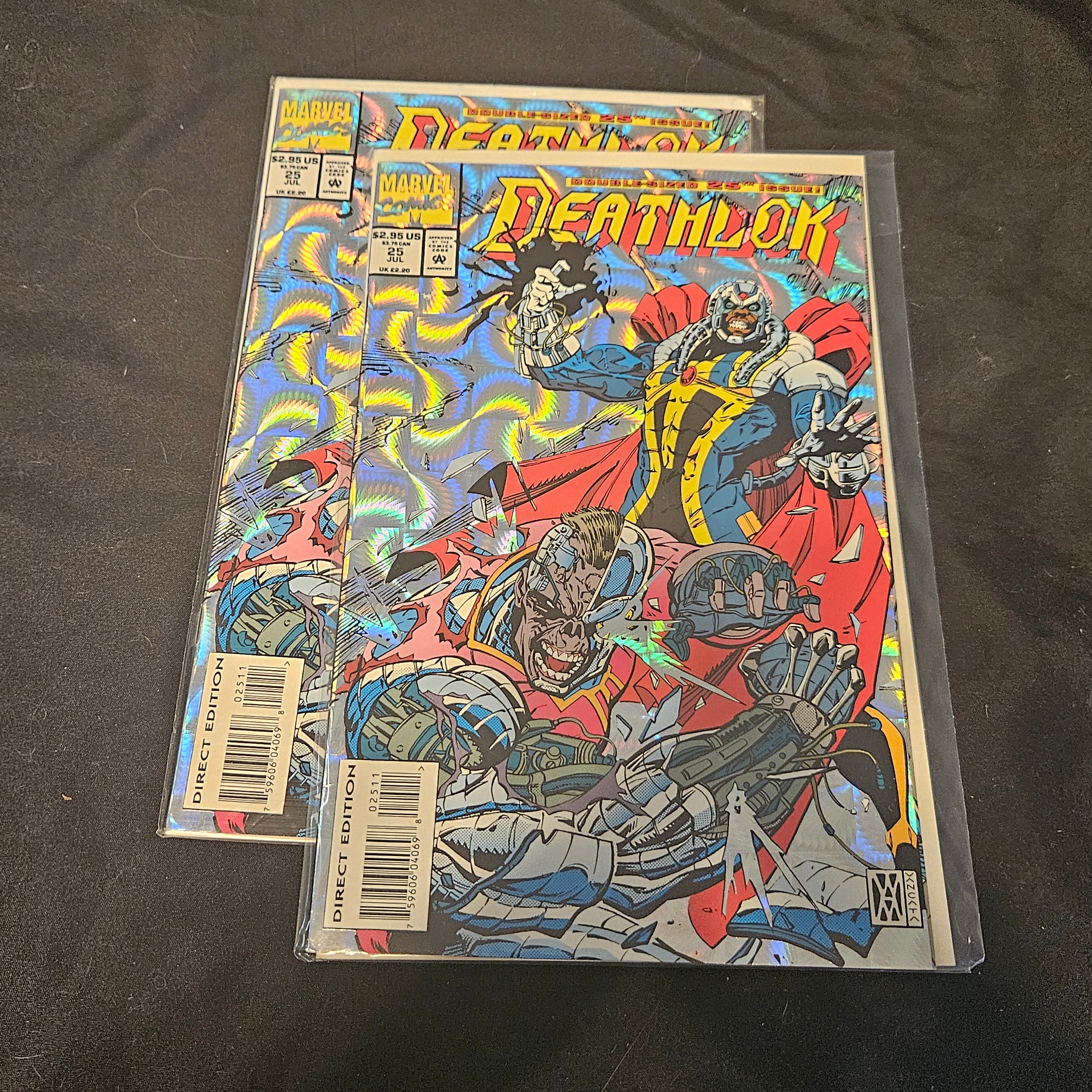 Marvel Comics Deathlok #25 (July 1993) - Holo Grafx Foil Cover Double-Sized Anniversary Issue - Rare Collectible Comic Book for Marvel Fans & Comic Collectors - Perfect for Display, Gifts & Investment