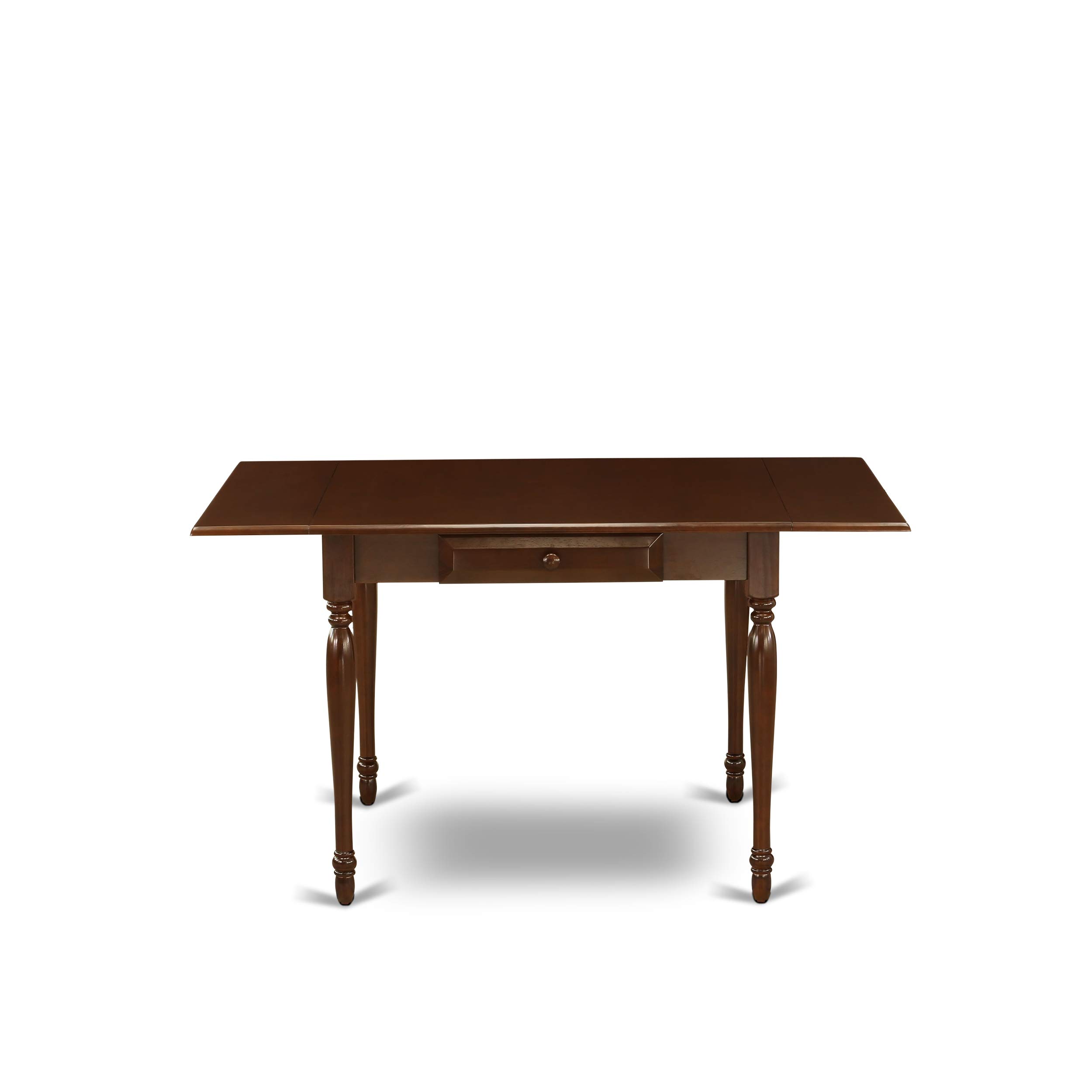East West Furniture MZIP3-MAH-W 3-Piece Modern Dining Set - 36x54 Inch Rectangle Wooden Table with Drop Leaf & 2 Chairs, Mahogany Finish - Perfect for Small Kitchens, Breakfast Nooks & Compact Dining Spaces