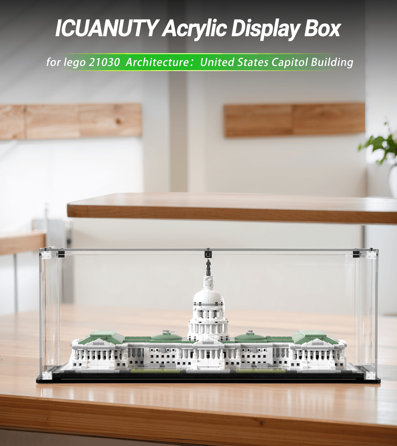 Premium Lego Architecture Display Case for United States Capitol Building 21030 - Showcase & Protect Your Collectible Model - Perfect for Home Office, Gift, or Museum Display