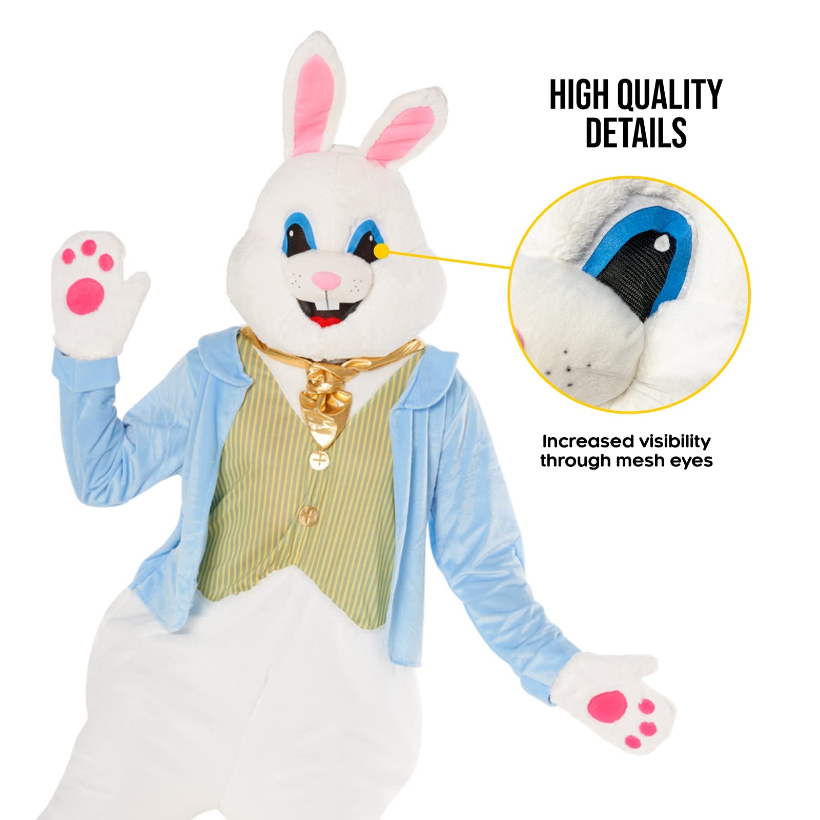 Premium Easter Bunny Costume for Adults - Deluxe Rabbit Mascot Outfit for Men & Women - Perfect for Easter Parties, Halloween, Cosplay & Themed Events