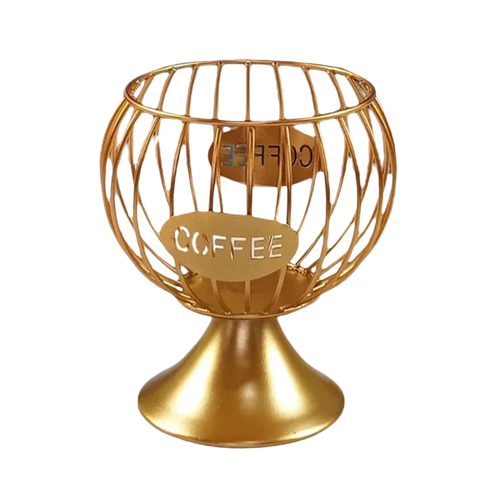 Vintage Coffee Creamer Container - Coffee Pod Storage Holder & Espresso Pod Stand for Home Countertop - Kitchen Decor in Gold | Perfect for Organizing Coffee Pods in Your Kitchen or Office