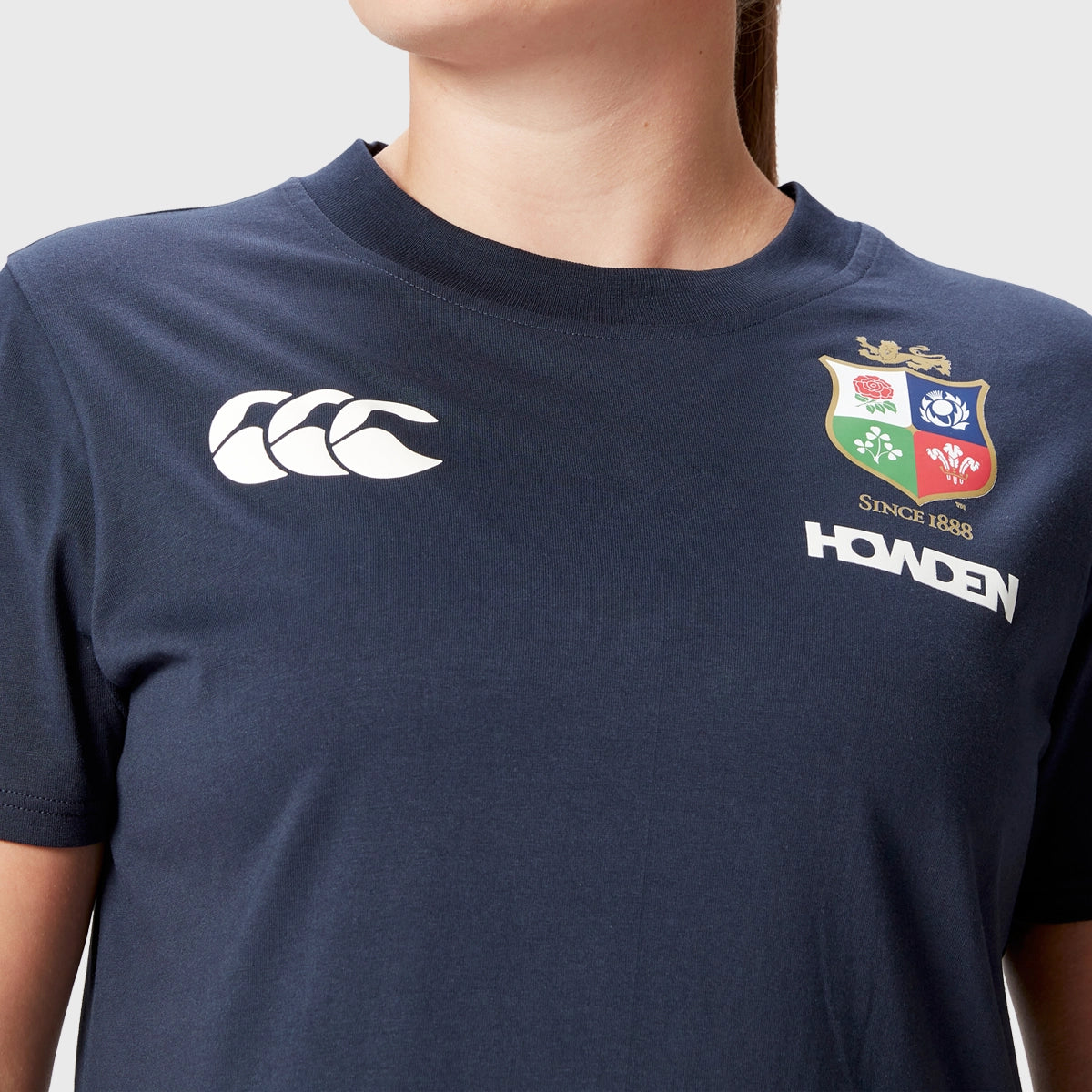 Canterbury British & Irish Lions Women's Cotton T-Shirt - Navy Blue Casual Sports Tee for Rugby Fans & Athletic Wear