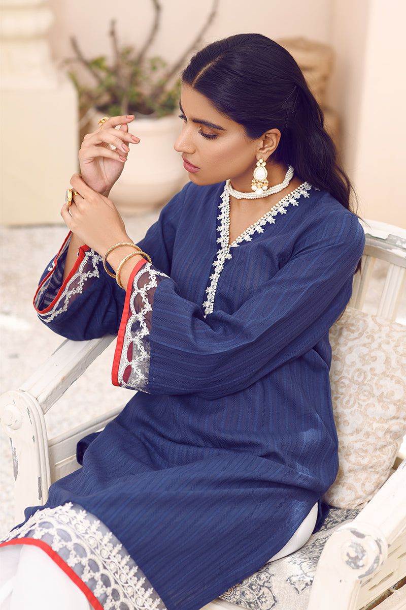 Azure Aura Embellished Shirt - Elegant Beaded Blouse for Women | Perfect for Parties, Weddings & Special Occasions