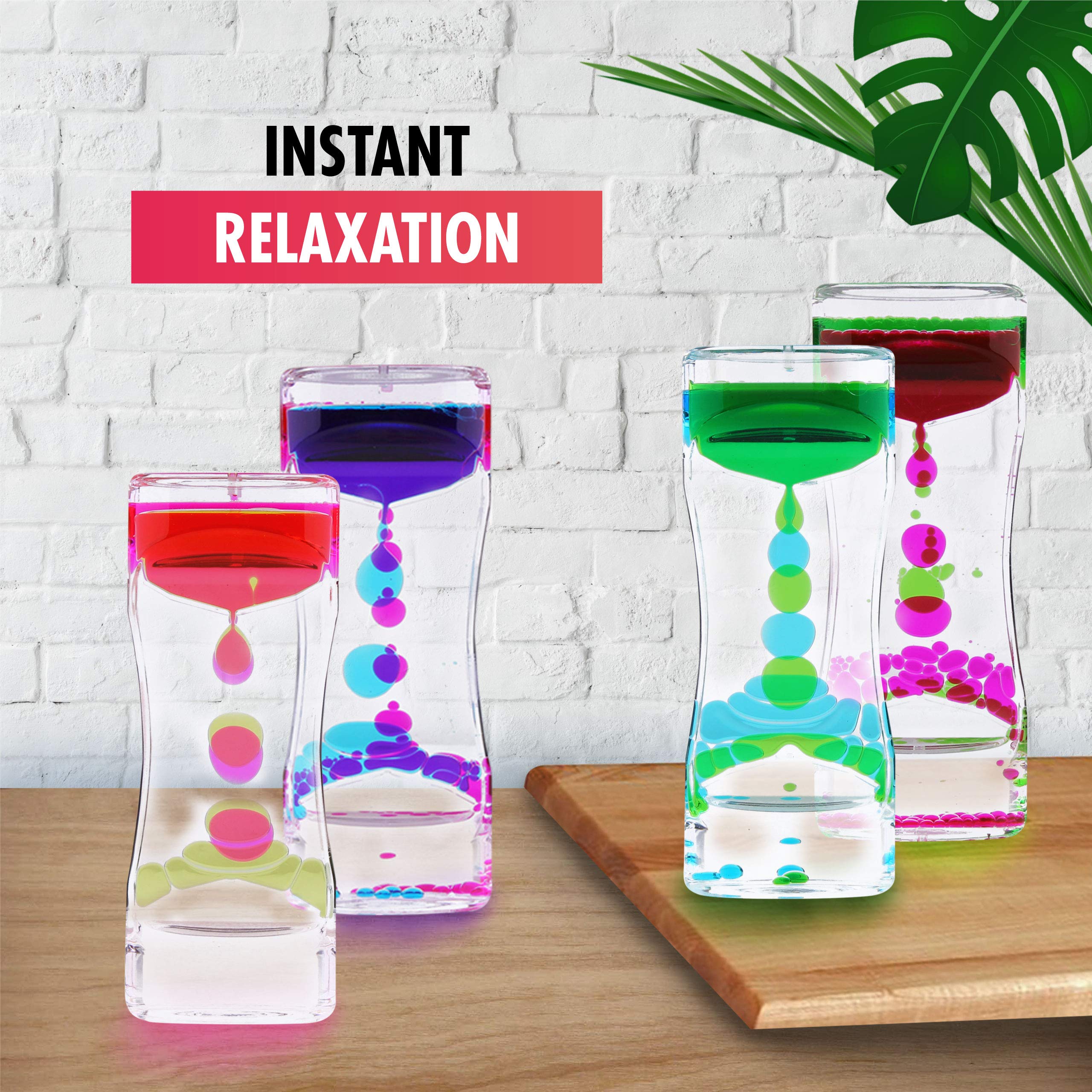 Liquid Motion Bubbler Sensory Toys - 2 Pack Stretchy String Fidget Toys with Timer for Stress & Anxiety Relief - Perfect for Kids, Adults, ADHD, Autism - Orange - Great for Classroom, Office, Therapy & Home Use
