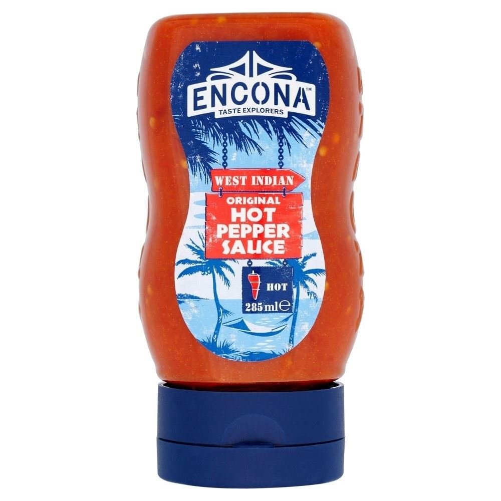 Encona Original Hot Pepper Sauce 285ml (Pack of 2) - Spicy Caribbean Style Hot Sauce for Tacos, Wings & BBQ - Gluten Free & Vegan Friendly