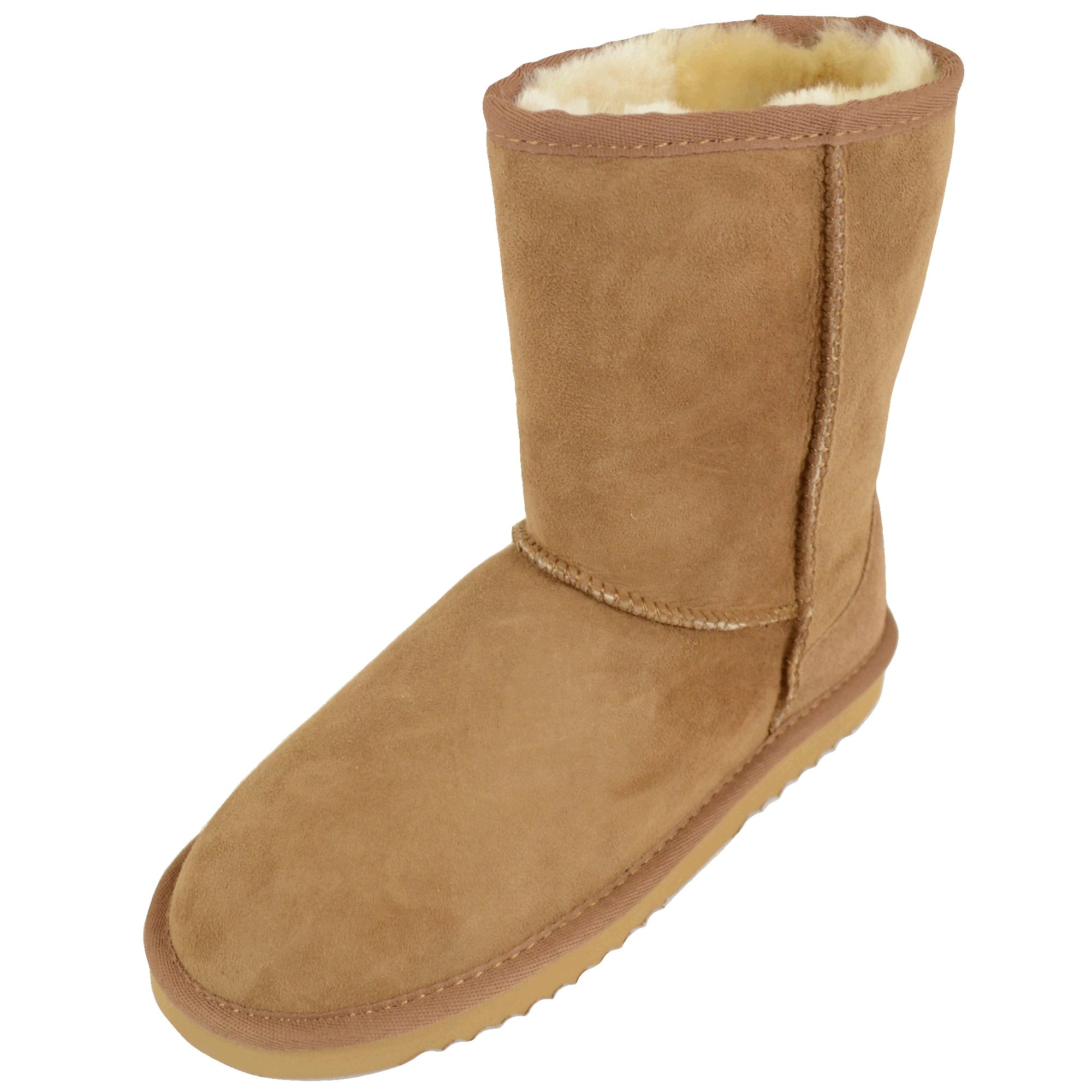 Bushga Women's Genuine Sheepskin Mid Calf Boots - Comfortable Winter Ankle Booties for Ladies (Black, Brown, Gray, Chestnut, Purple) | Perfect for Casual Outfits, Office Wear & Cold Weather Fashion