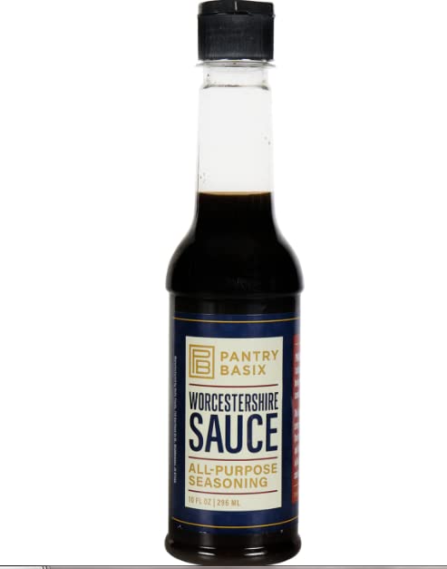 Premium Worcestershire Sauce - All Purpose Seasoning for Cooking & Grilling - 2 Bottles (10 fl.oz/296mL Each) by Pantry Basix - Perfect for Steaks, Burgers, Marinades & Cocktails