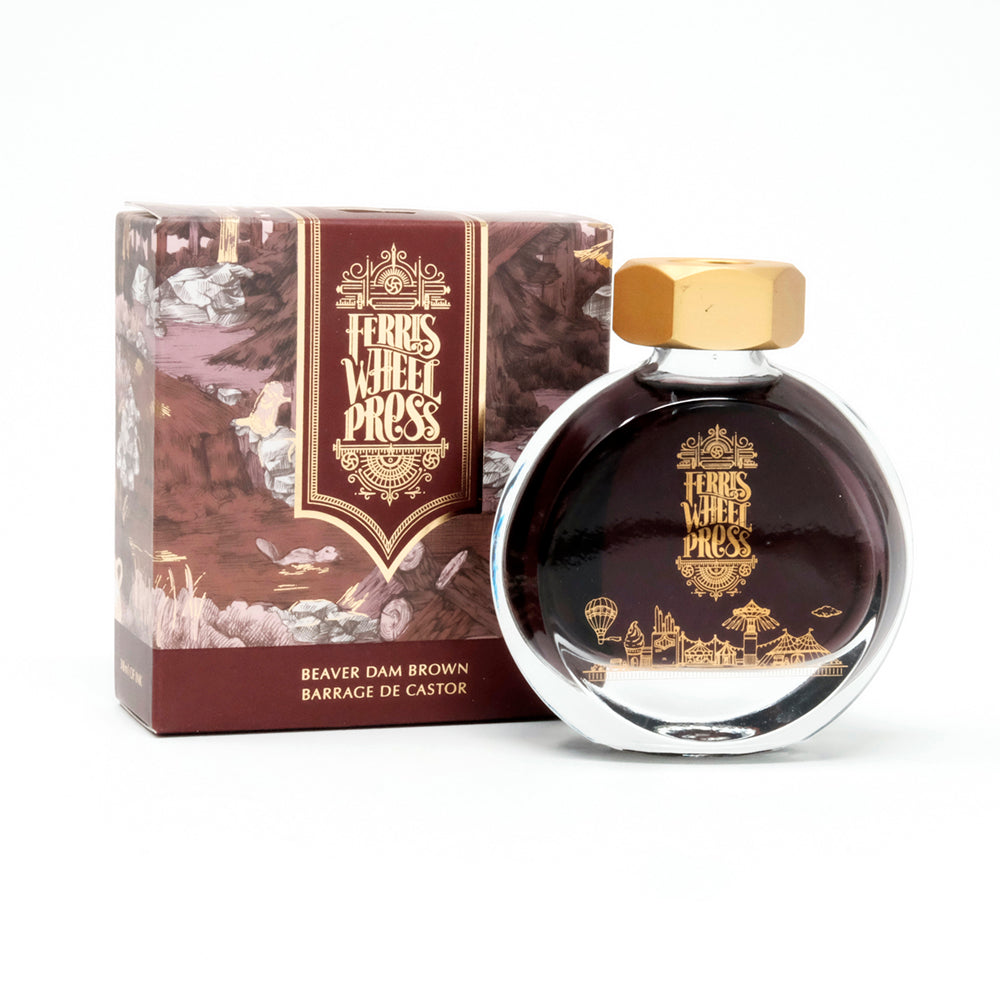 38ml Beaver Dam Brown Ink - Premium Waterproof Calligraphy Ink for Fountain Pens, Dip Pens & Art Projects - Ideal for Writing, Drawing & Crafting