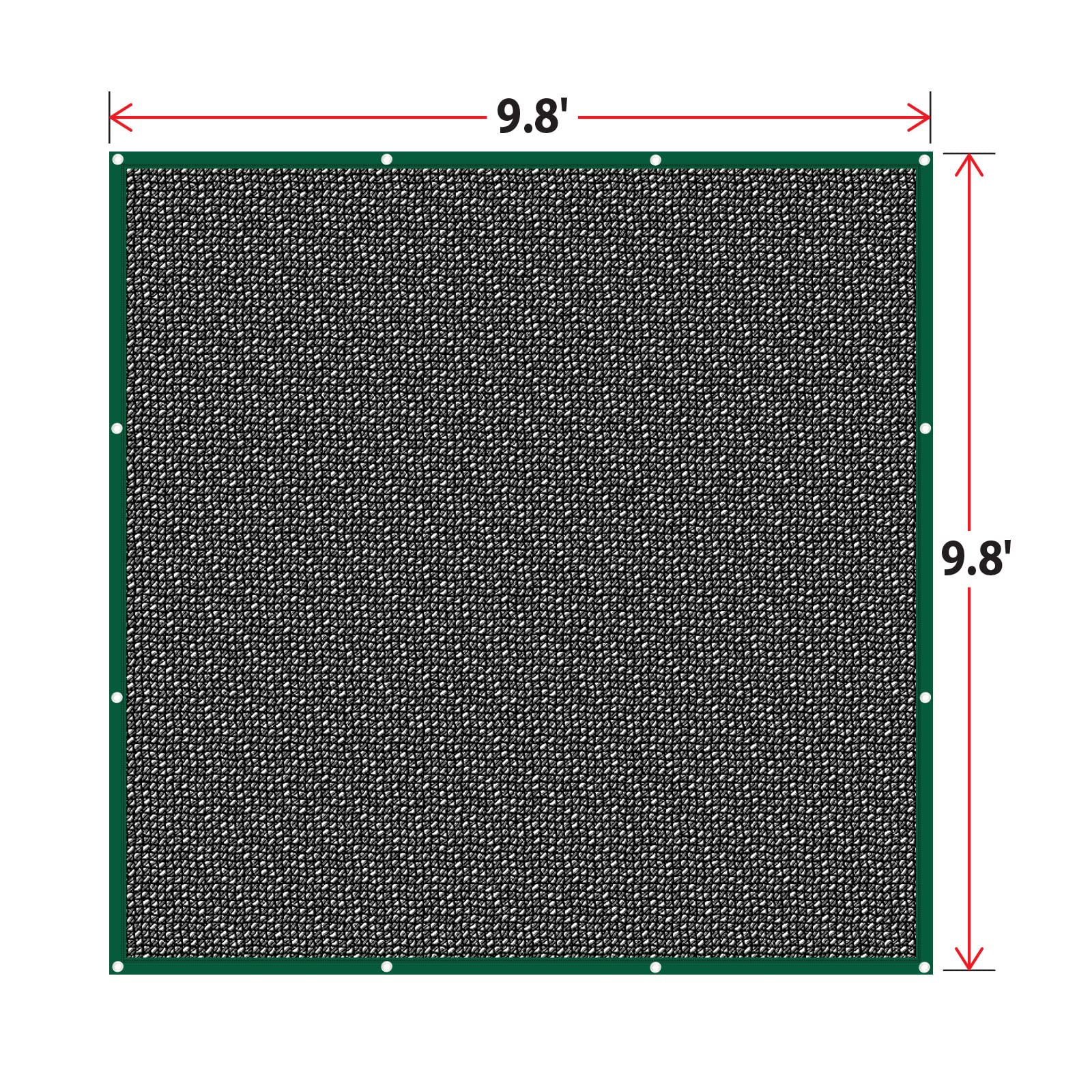 80% UV Block Shade Cloth - Heavy Duty Sun Protection Fabric with Reinforced Buttonholes for Greenhouse, Garden, Pool & Patio Cover (10ft x 10ft) - Ideal for Plant Protection, Outdoor Shade & Sun Safety