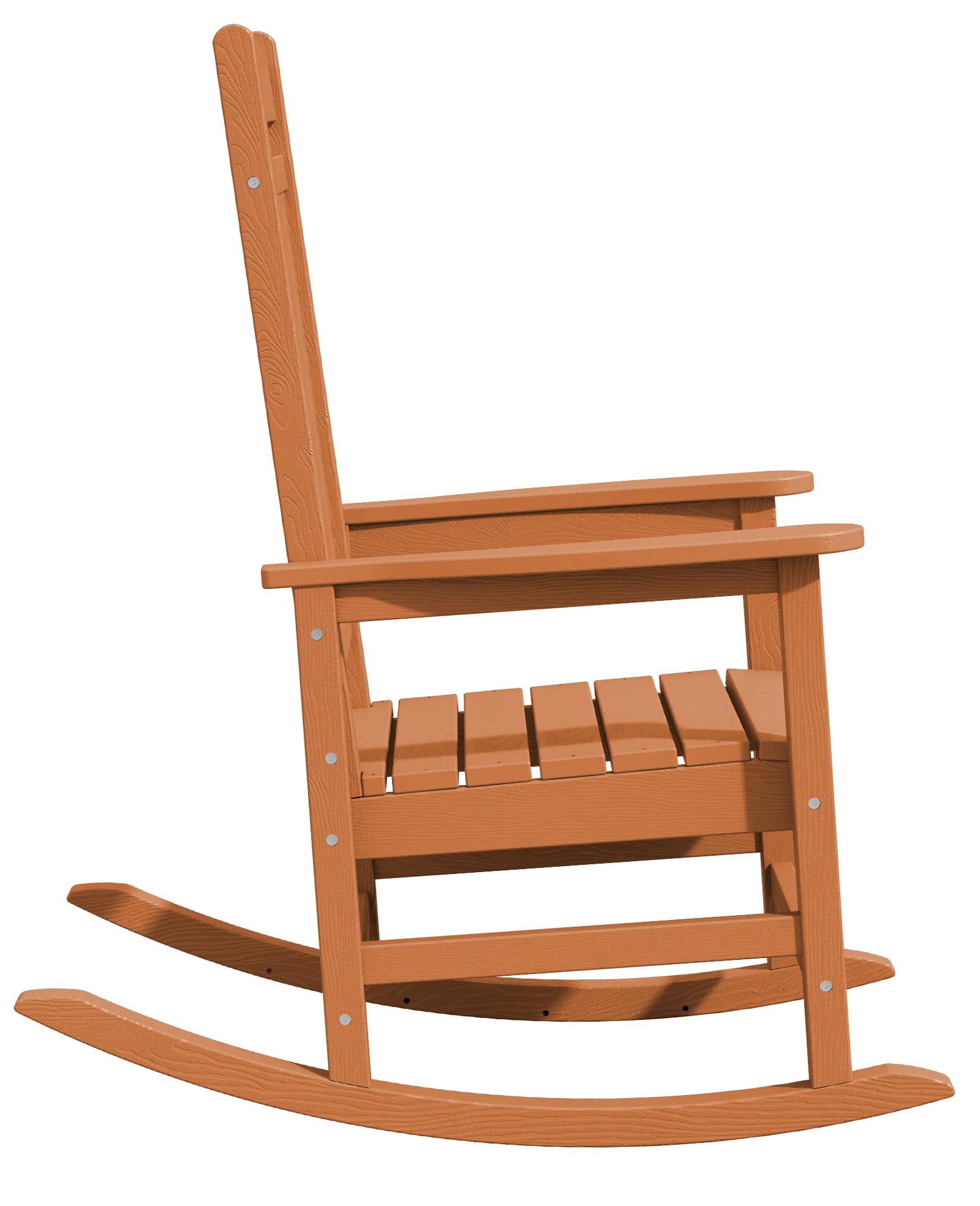 KINGYES Outdoor Rocking Chairs for Patio - Weather Resistant High Back Porch Rocker with Comfortable Cushion for Adults - Perfect for Garden, Backyard, Deck & Poolside Relaxation (Orange)