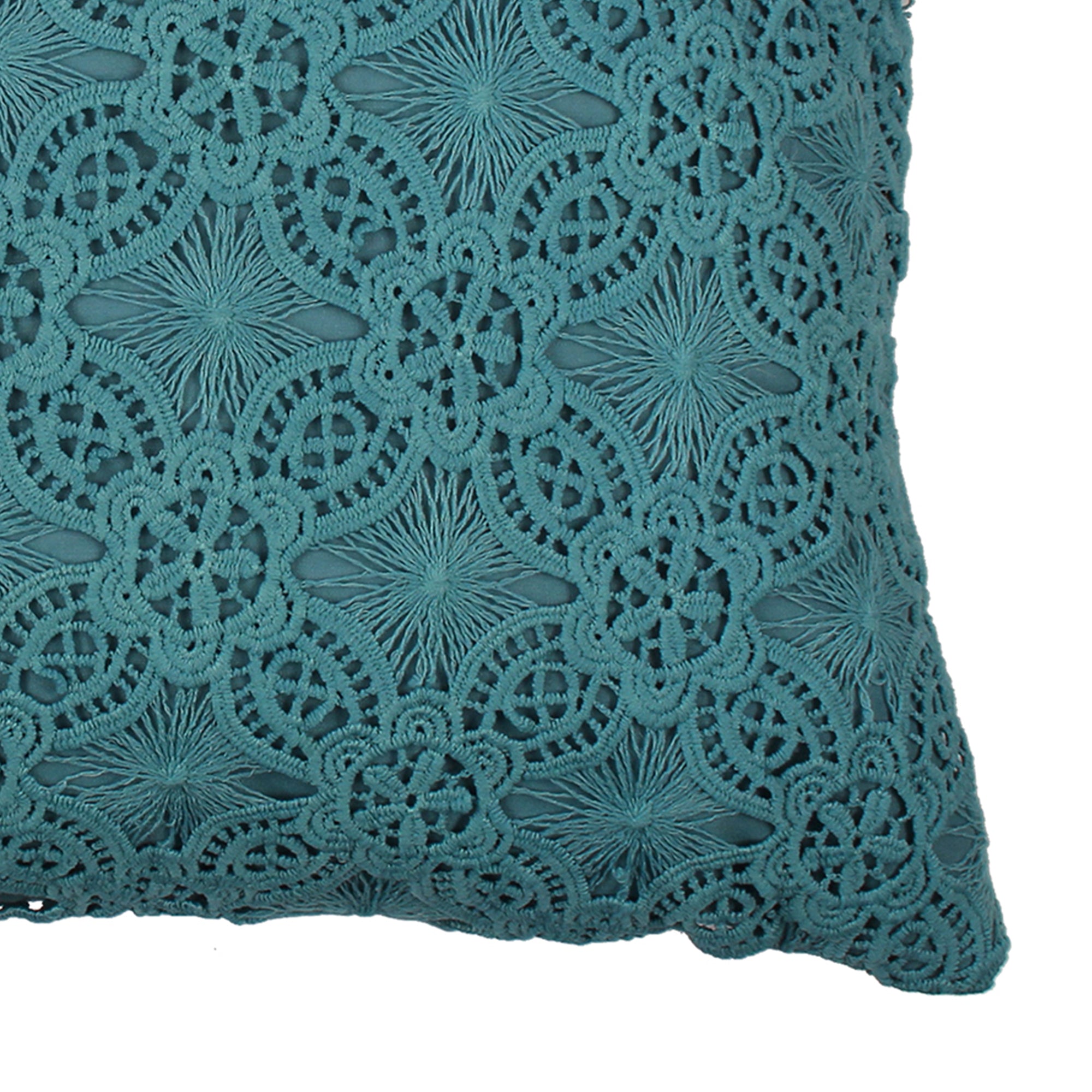 Nanette Lace Overlay Pillow - Elegant Decorative Throw Pillow for Sofa, Bed & Home Decor - Perfect for Living Room, Bedroom & Wedding Decorations