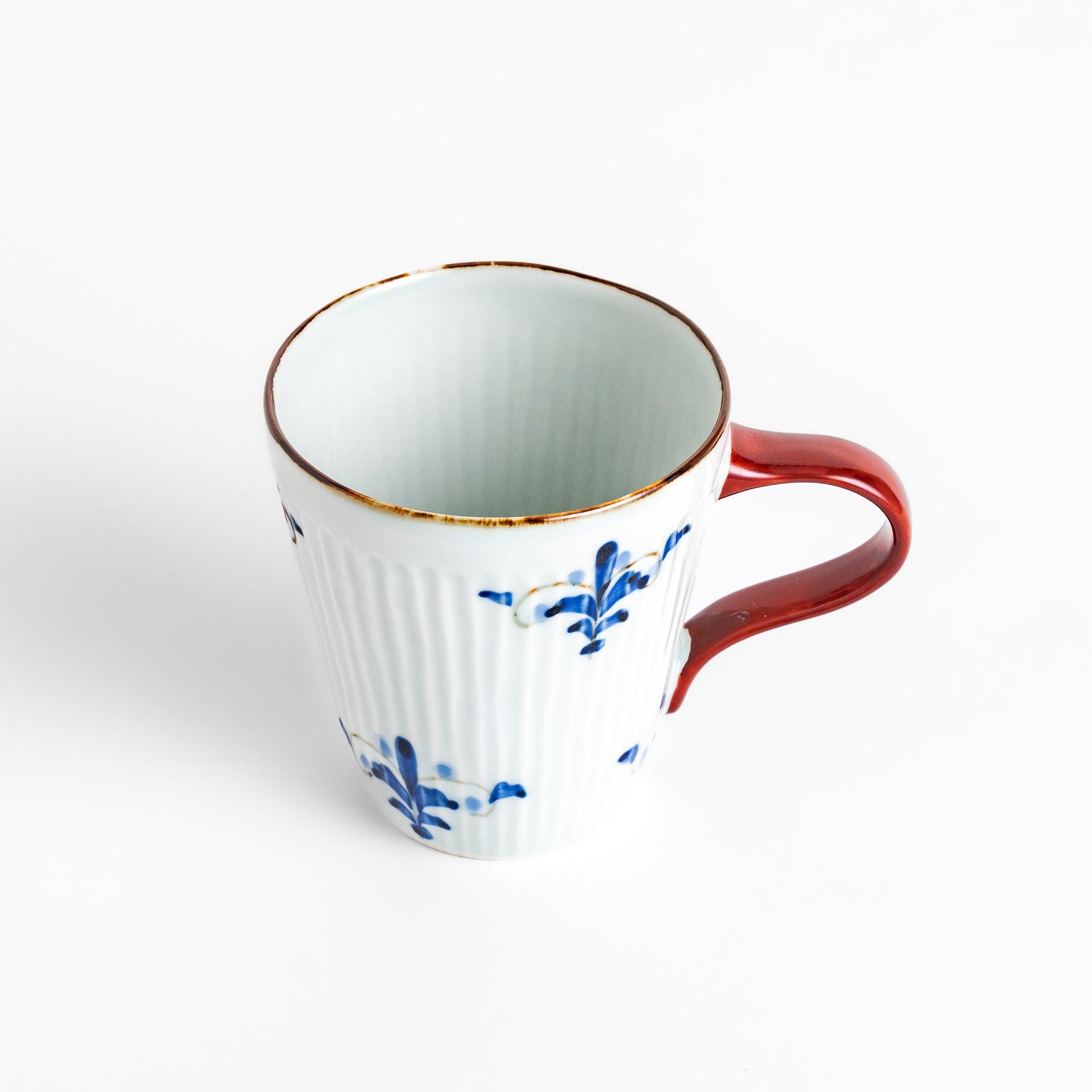 Floral Leaves Ceramic Coffee Mug - 15oz Elegant Tea Cup with Handle, Perfect for Home, Office, or Gift Giving