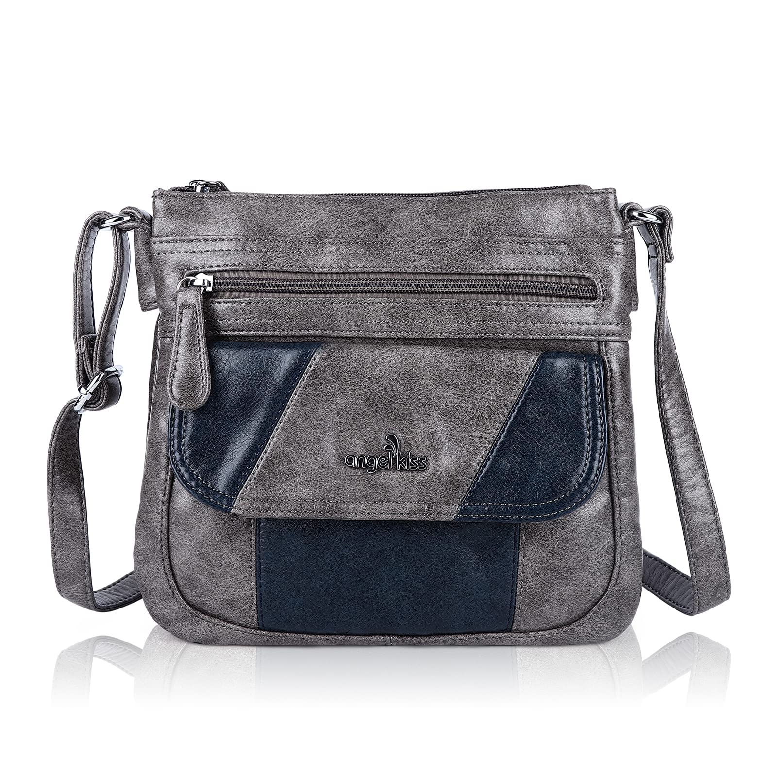 Angel Kiss Women's Crossbody Bag - PU Leather Adjustable Shoulder Handbag Purse for Ladies - Perfect for Work, Travel & Everyday Use