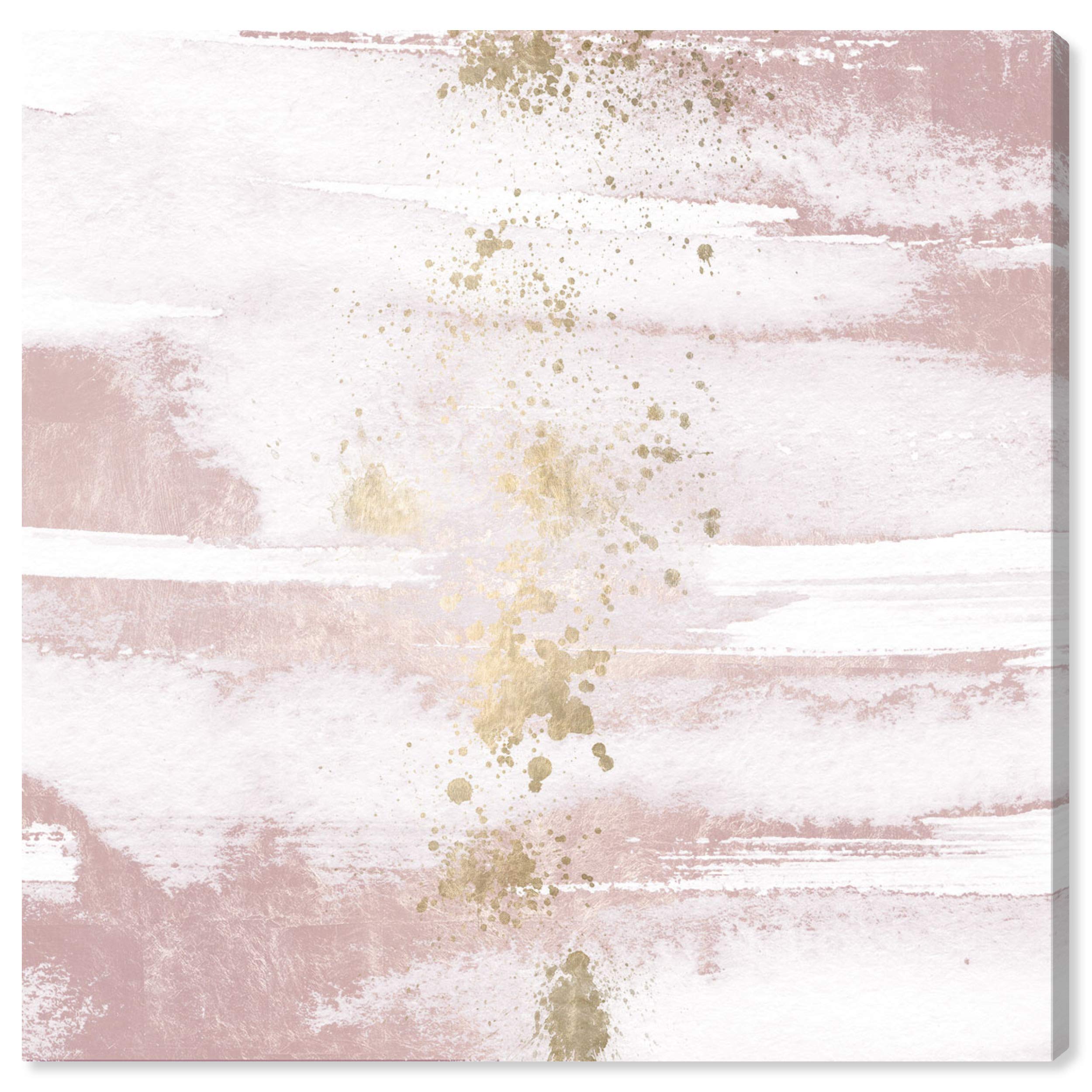 Blushing Sun Abstract Wall Art Canvas Print - 30x30 Inches Pink & Gold Modern Home Decor - Perfect for Living Room, Bedroom or Office