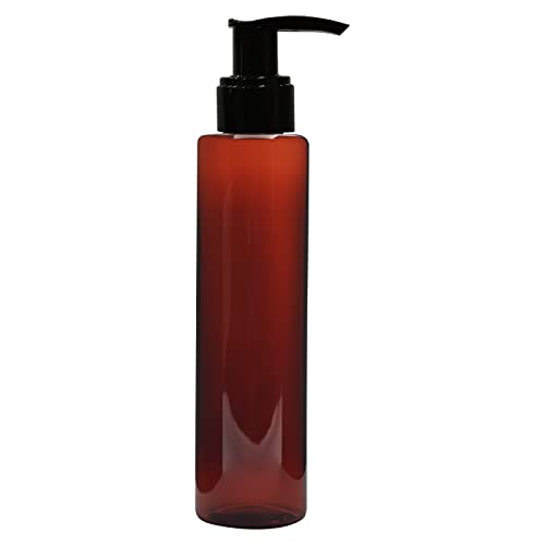 Amber Bottles with Black Pump