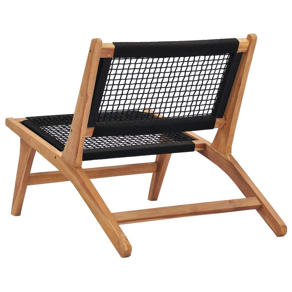 Premium CHARMMA Sun Lounger with Adjustable Footrest - Solid Teak Wood & Durable Rope Design - 11.42KG Weight Capacity - Perfect for Poolside, Beach, Patio, and Outdoor Relaxation