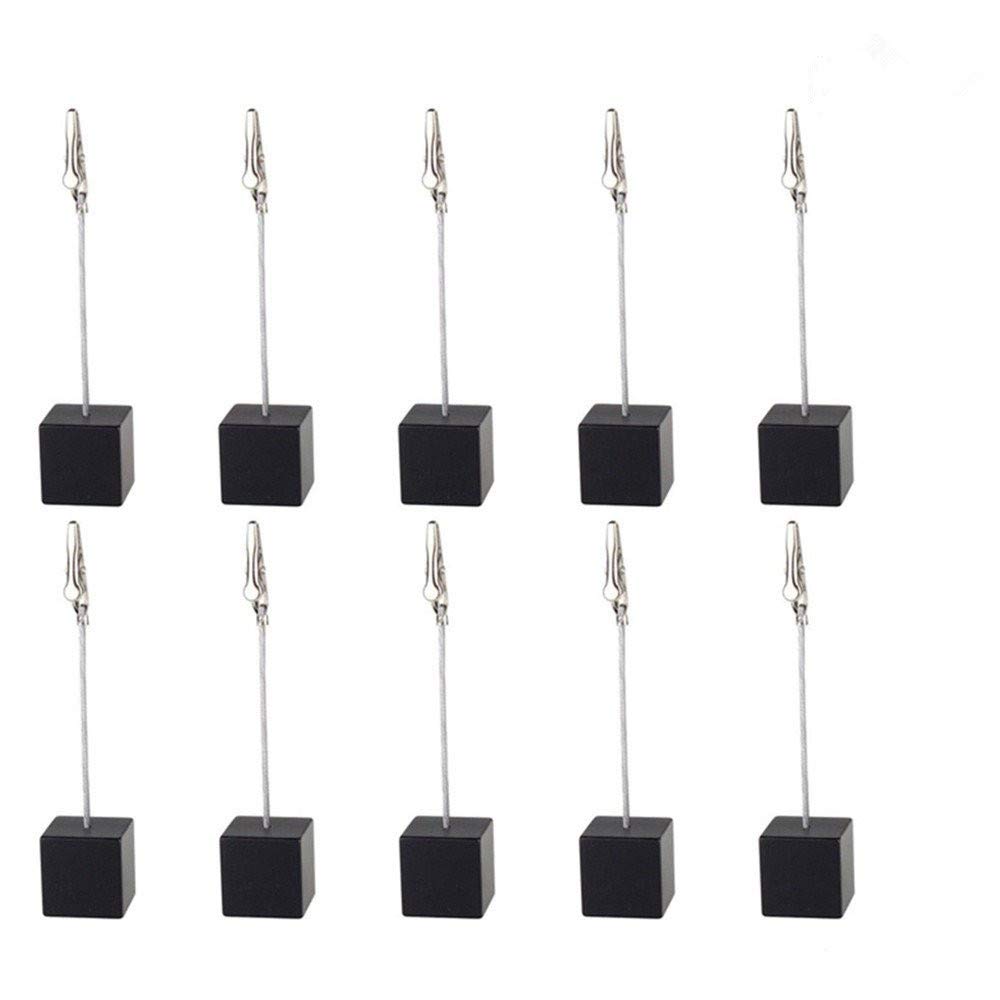 10pcs Black Table Number Holders - Elegant Name Card Stands for Weddings, Events & Restaurants - Perfect for Place Cards, Memo Clips, Menus & Photo Displays