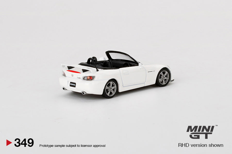 MINIGT 1:64 Scale Honda S2000 AP2 Type S Diecast Model Car - Grand Prix White - Collectible Miniature Vehicle for Display, Racing Enthusiasts & Car Lovers
