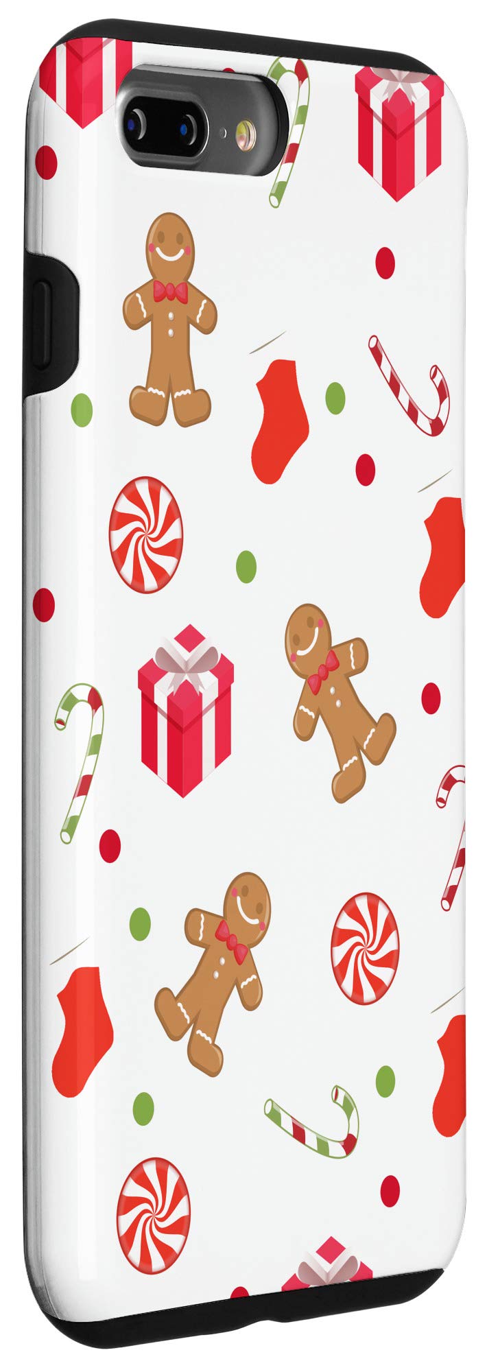 iPhone 7 Plus/8 Plus Christmas Phone Case - Festive Gingerbread Cookies & Candy Cane Design | Perfect Holiday Gift & Winter Protection